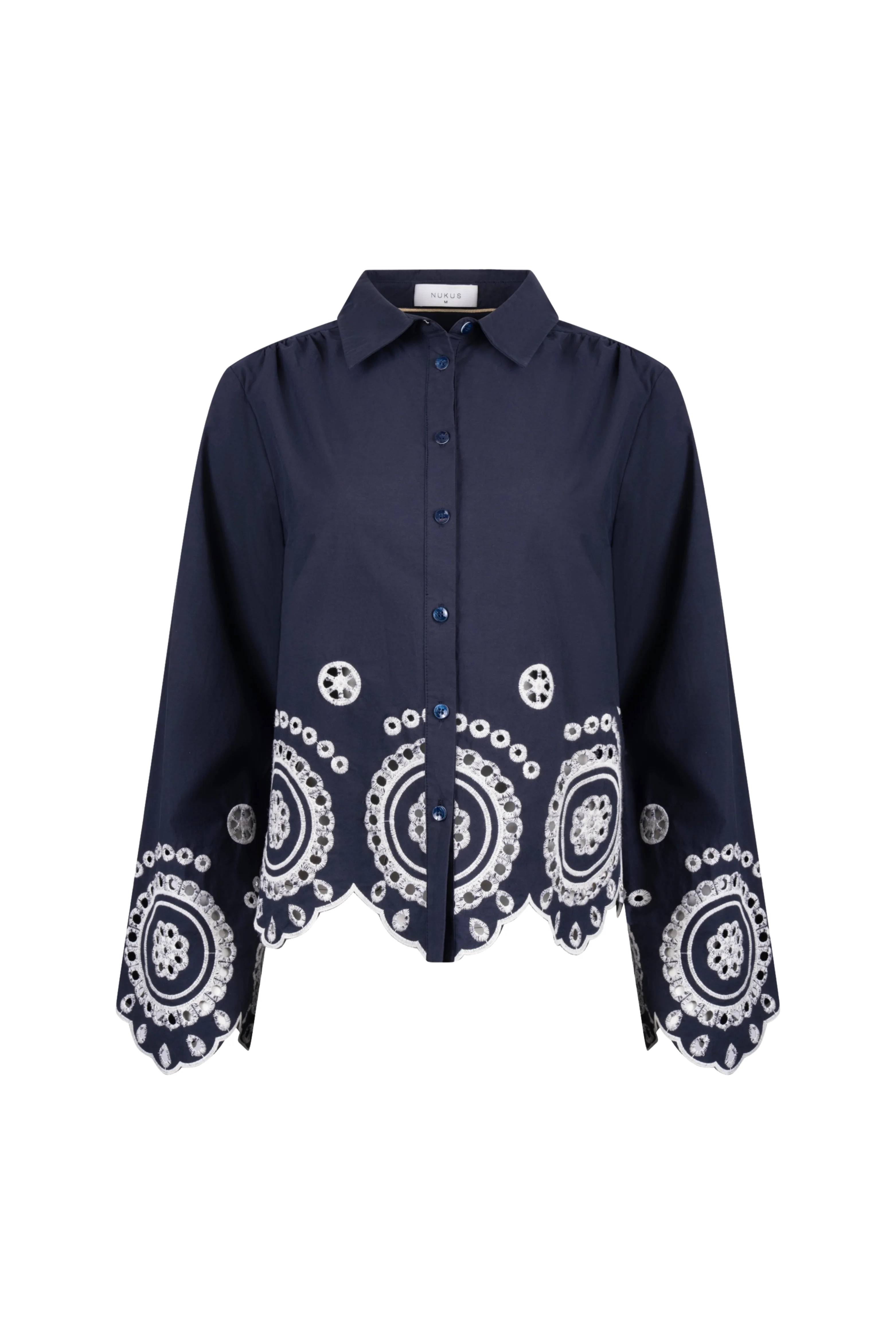 Anna Blouse Embroidery Navy NKS02198 - Image 2