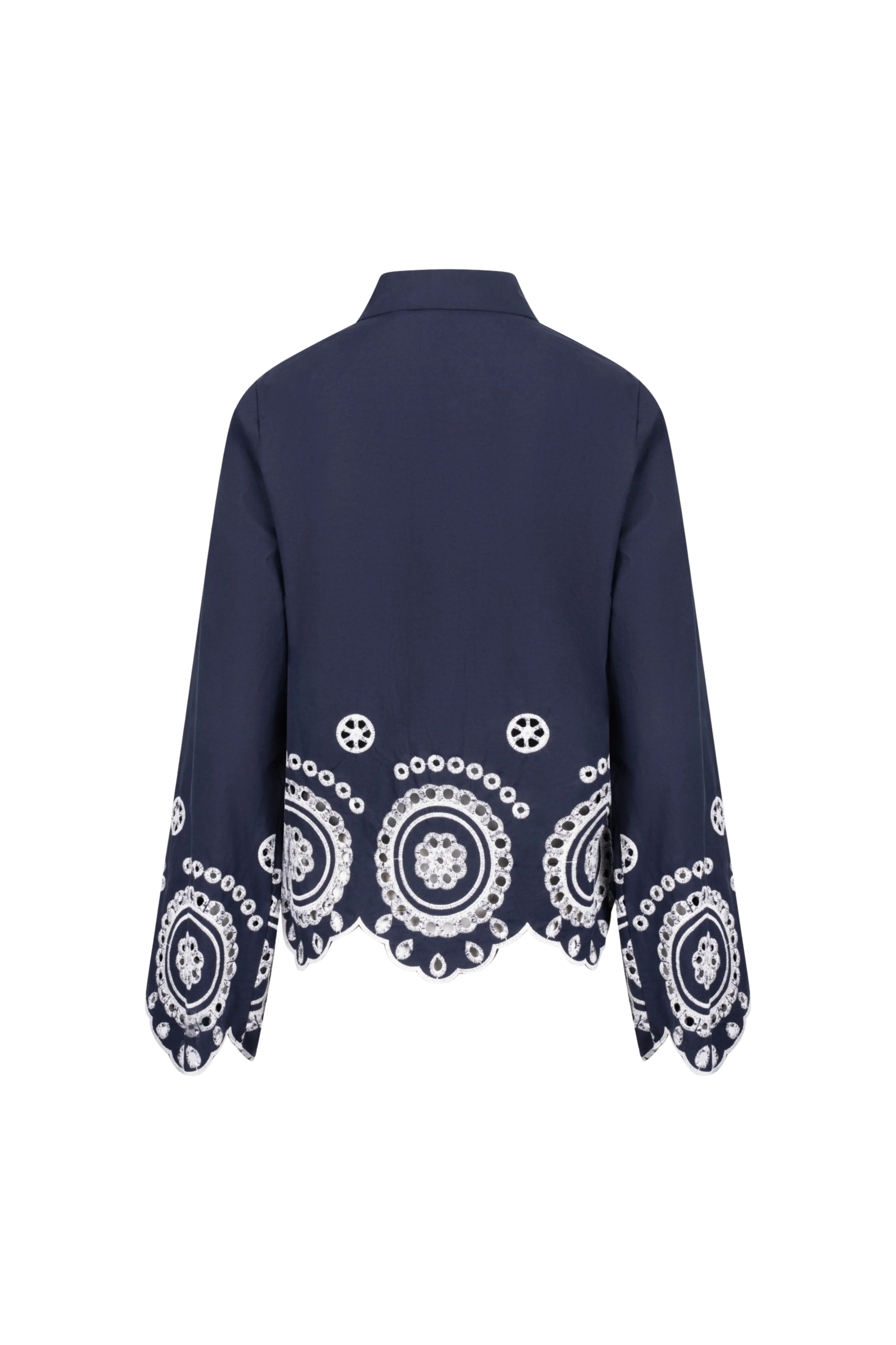 Anna Blouse Embroidery Navy NKS02198 - Image 4
