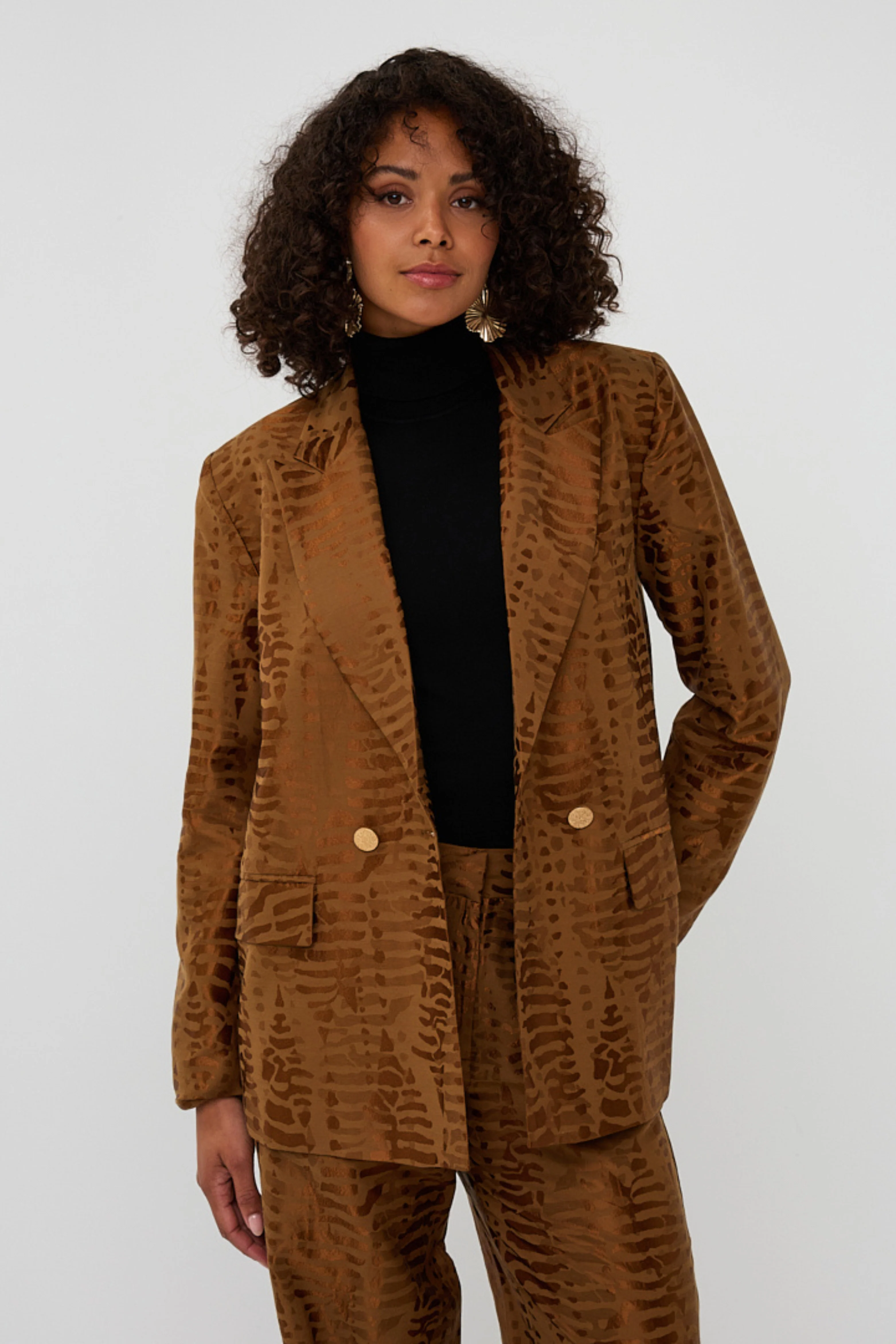 Blazer Animal Jacquard Olive F25.04505 - Image 6