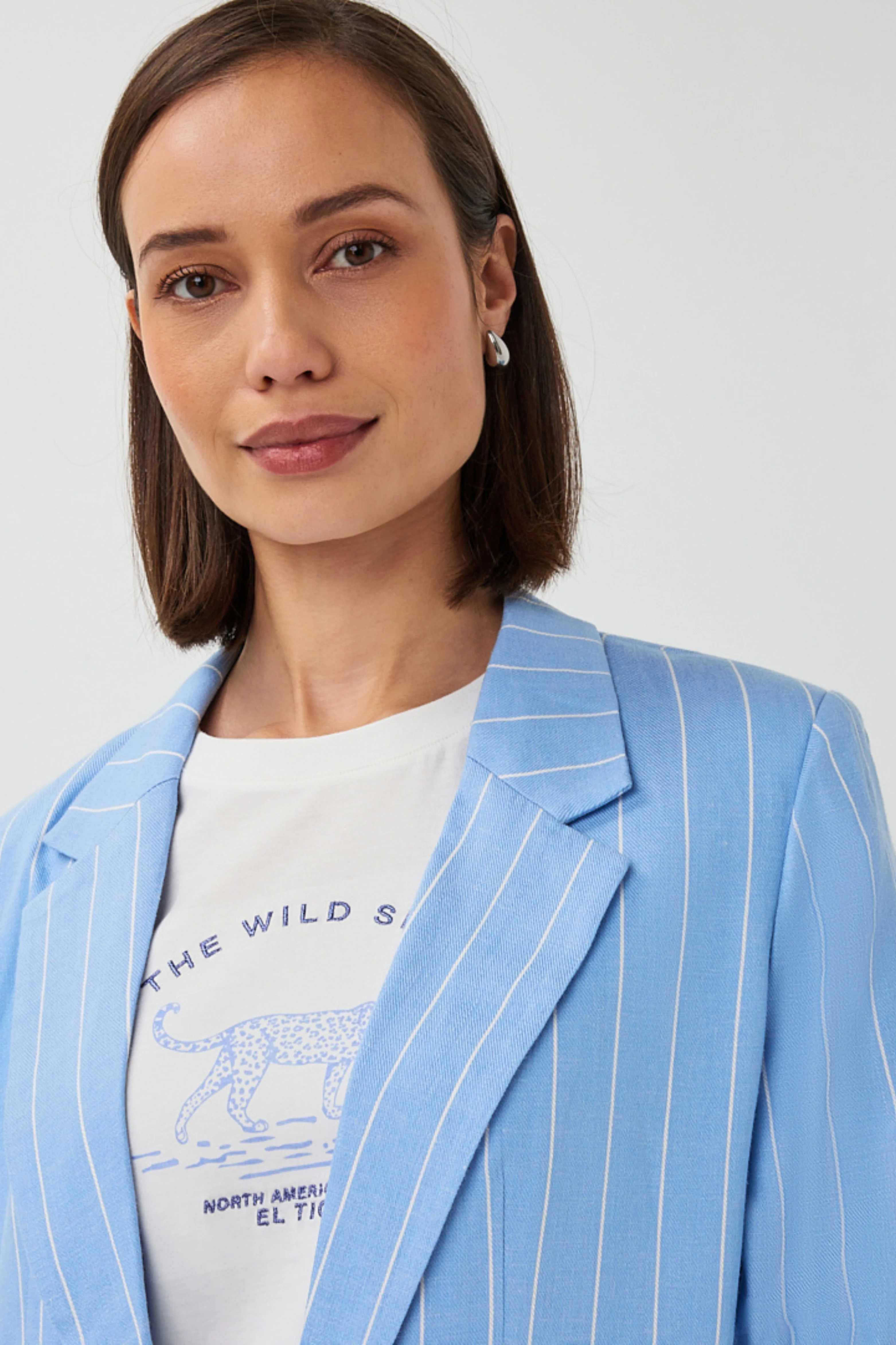 Blazer Linen Stripe Pacific Blue SP26.17005 - Image 14