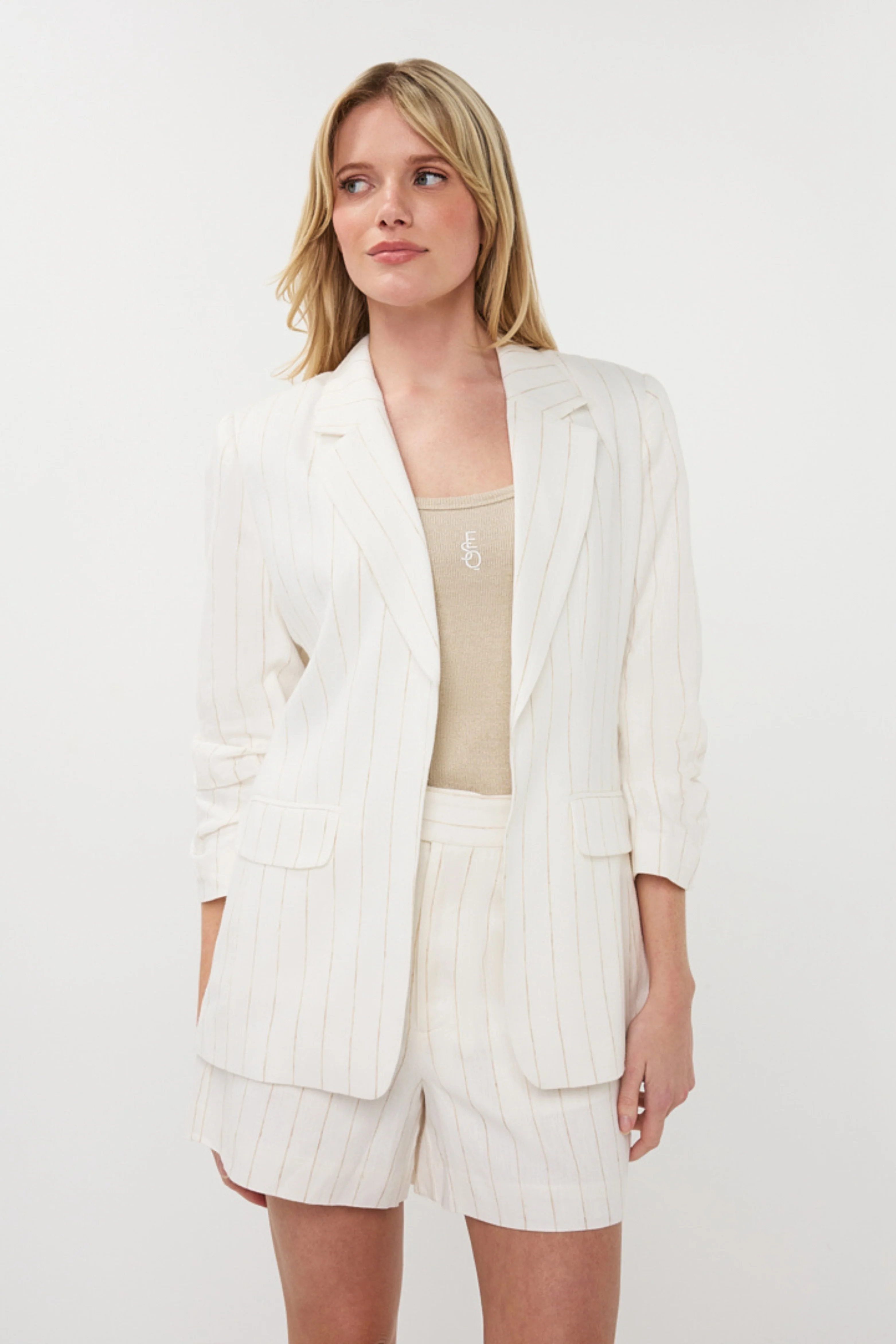 Blazer Linen Striped Offwhite Sand HS26.17200 - Image 2
