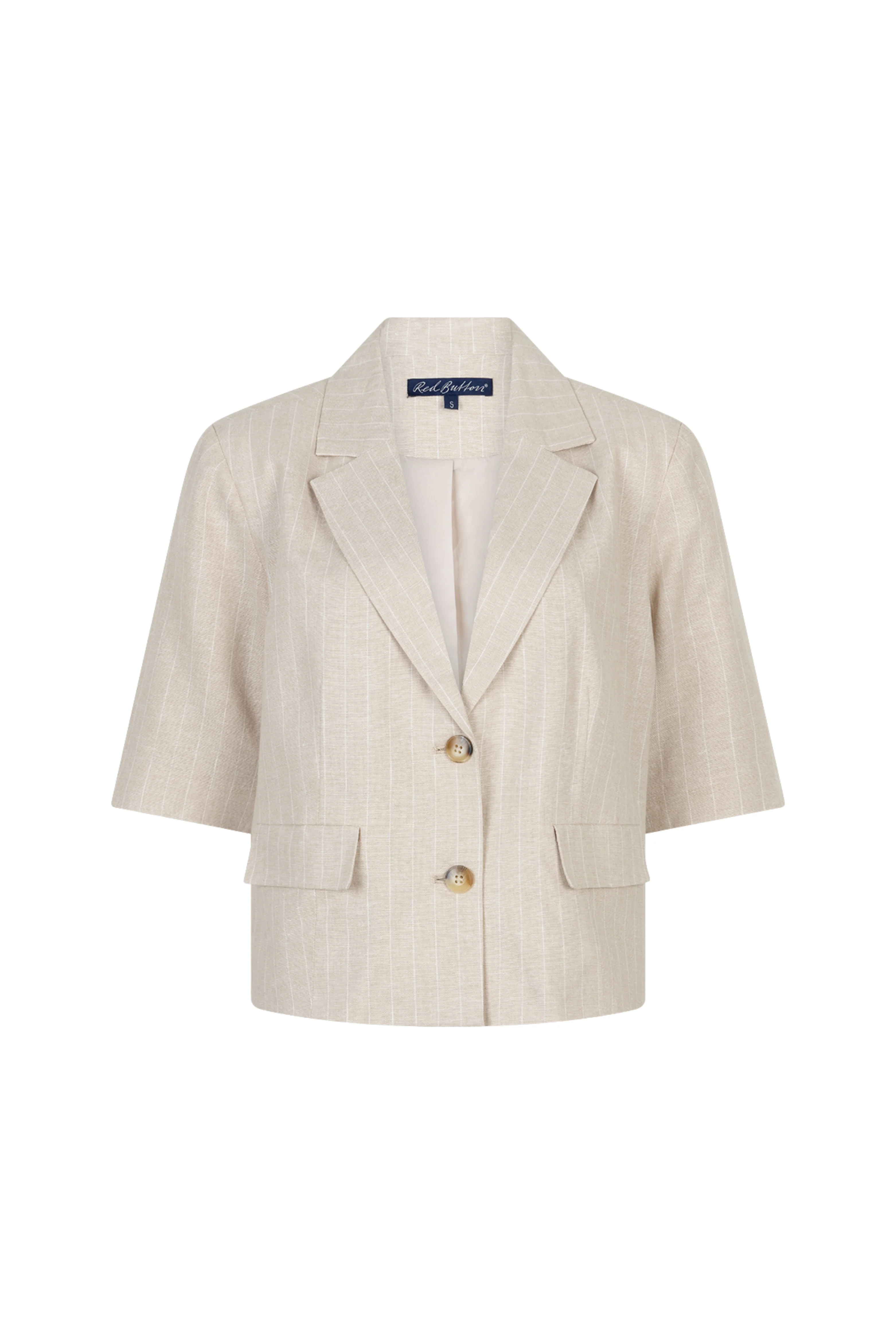 Blazer Linen Visco Pinstripe Pebble SRB4769 - Image 3