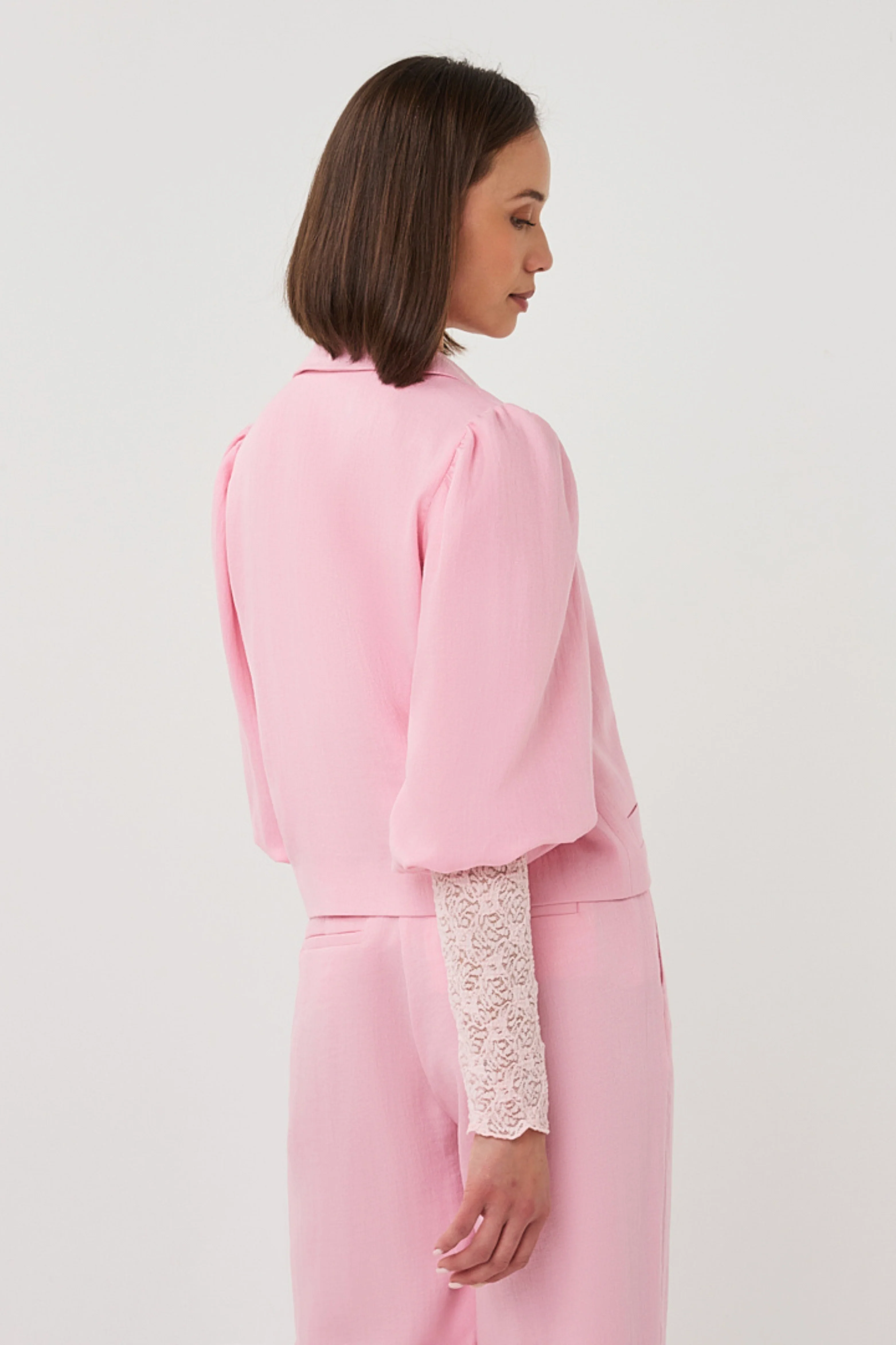Blazer Twill Cropped Puff Sleeve Romance Rose SP26.10047 - Image 6