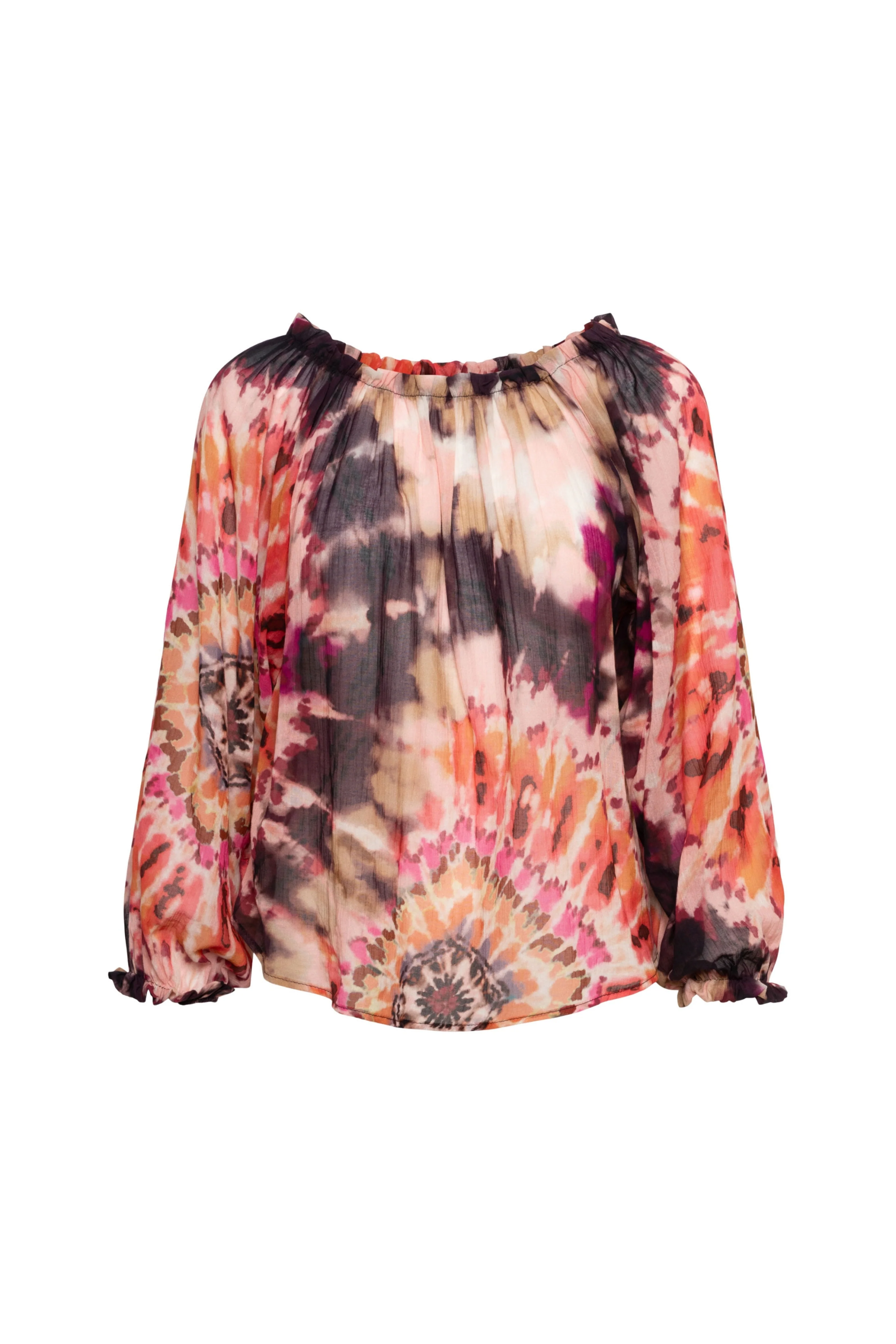 Blouse Acha Tie-Dye Soft Pink Multi BL373 - Image 2
