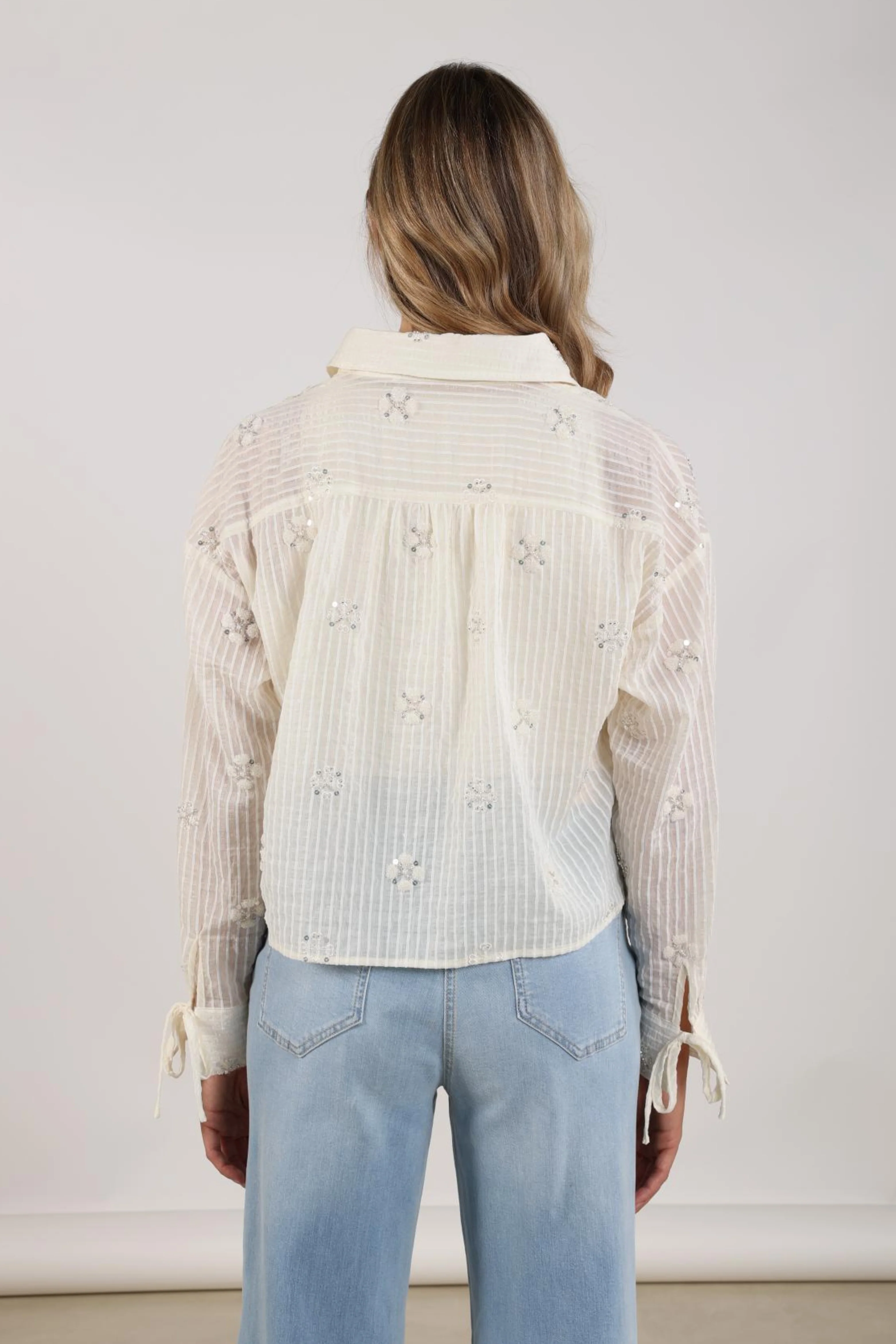 Blouse Bailey Beads Offwhite NKS02200 - Image 7