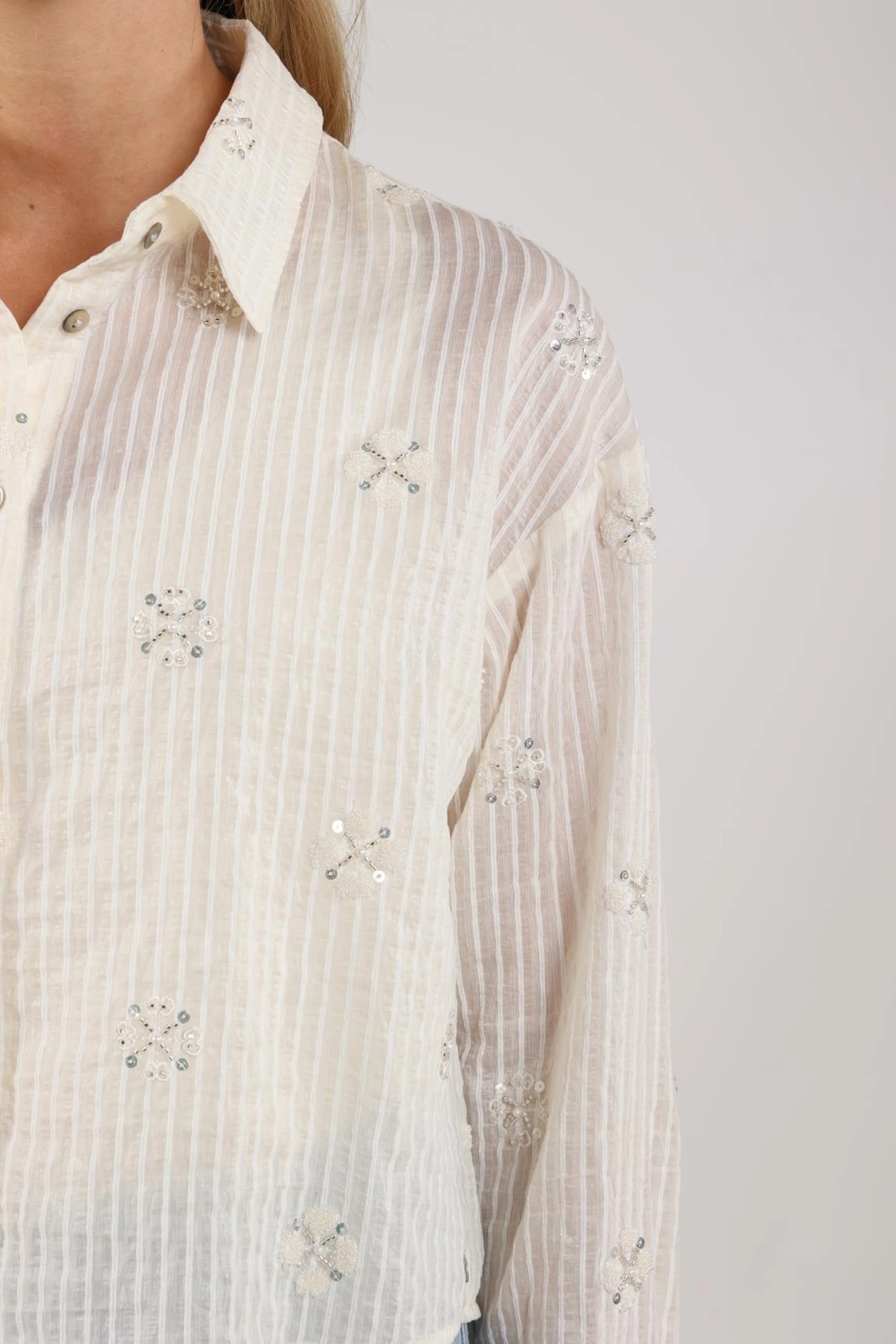 Blouse Bailey Beads Offwhite NKS02200 - Image 8