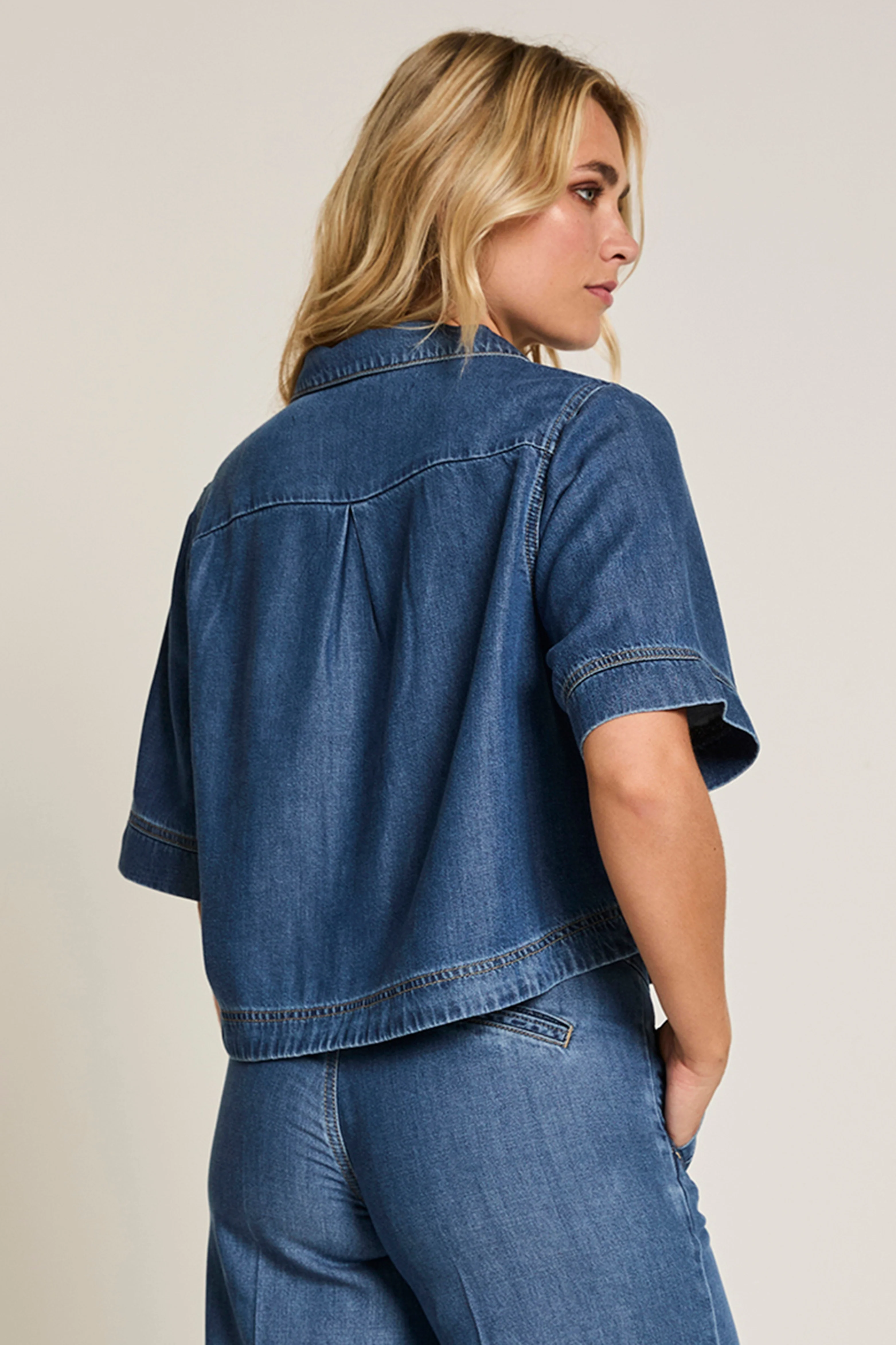 Blouse Belle Lyocell Blue SS261266380 - Image 2