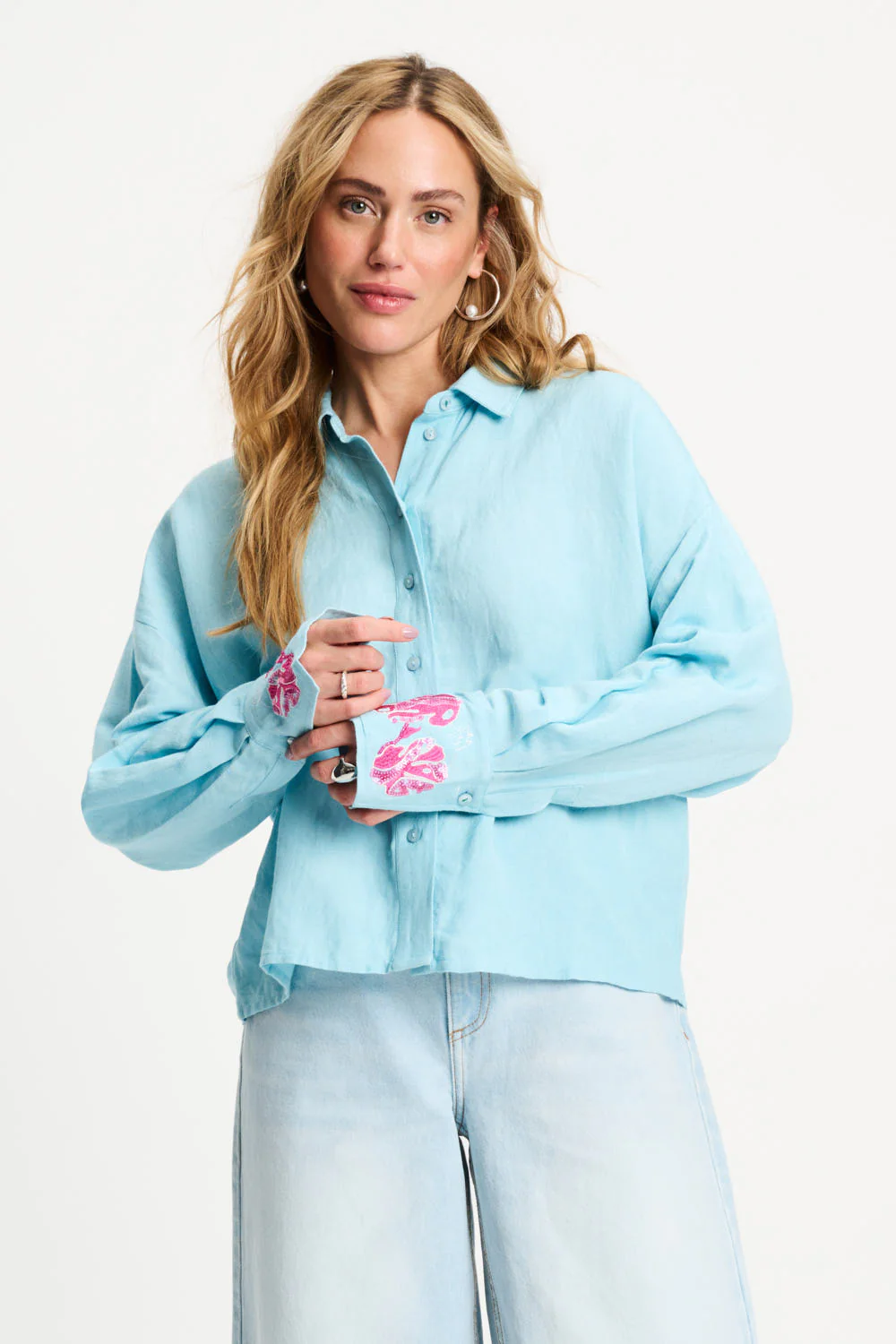 Blouse Blue Sequins Urban Flora Blue SP9499