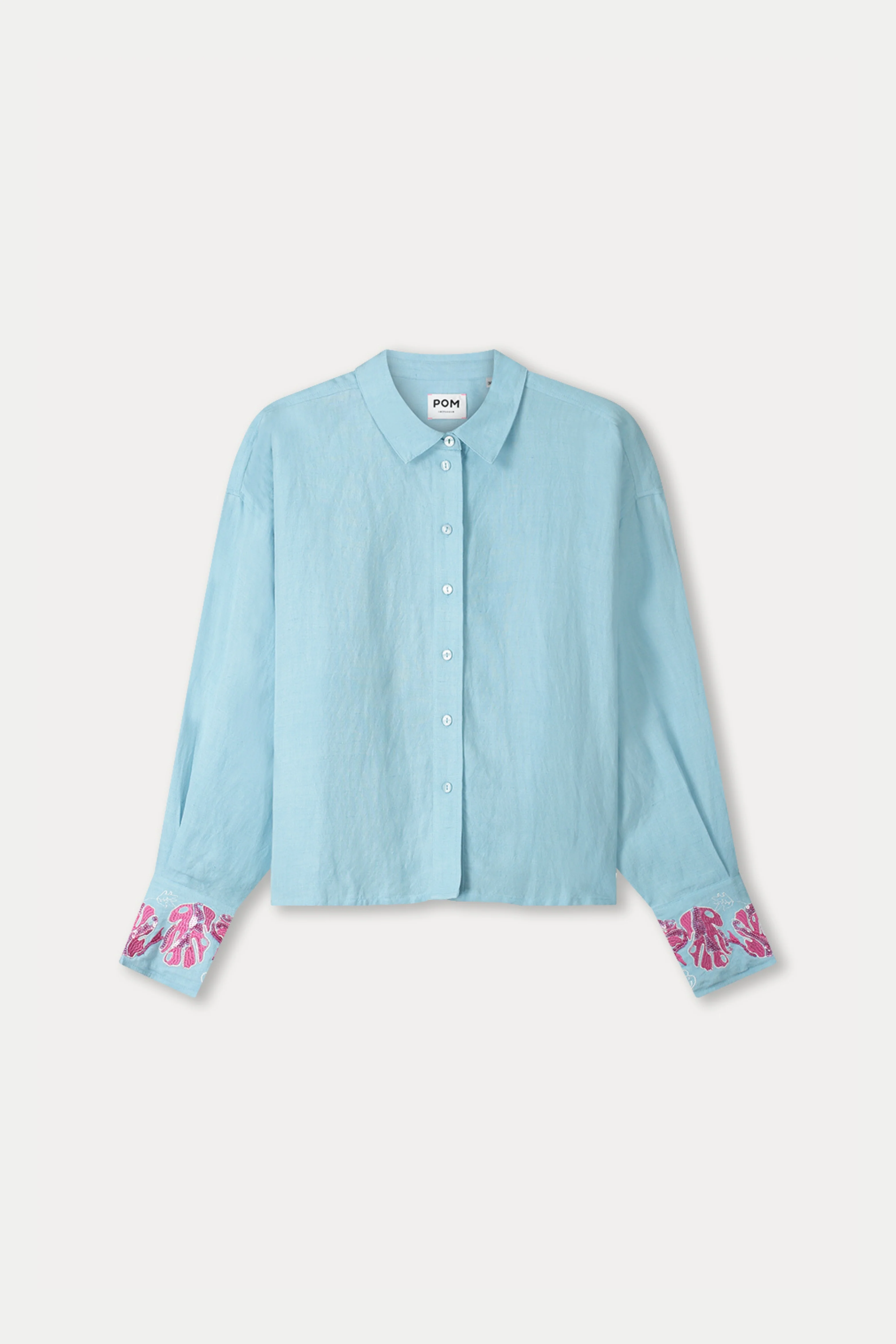 Blouse Blue Sequins Urban Flora Blue SP9499 - Image 5