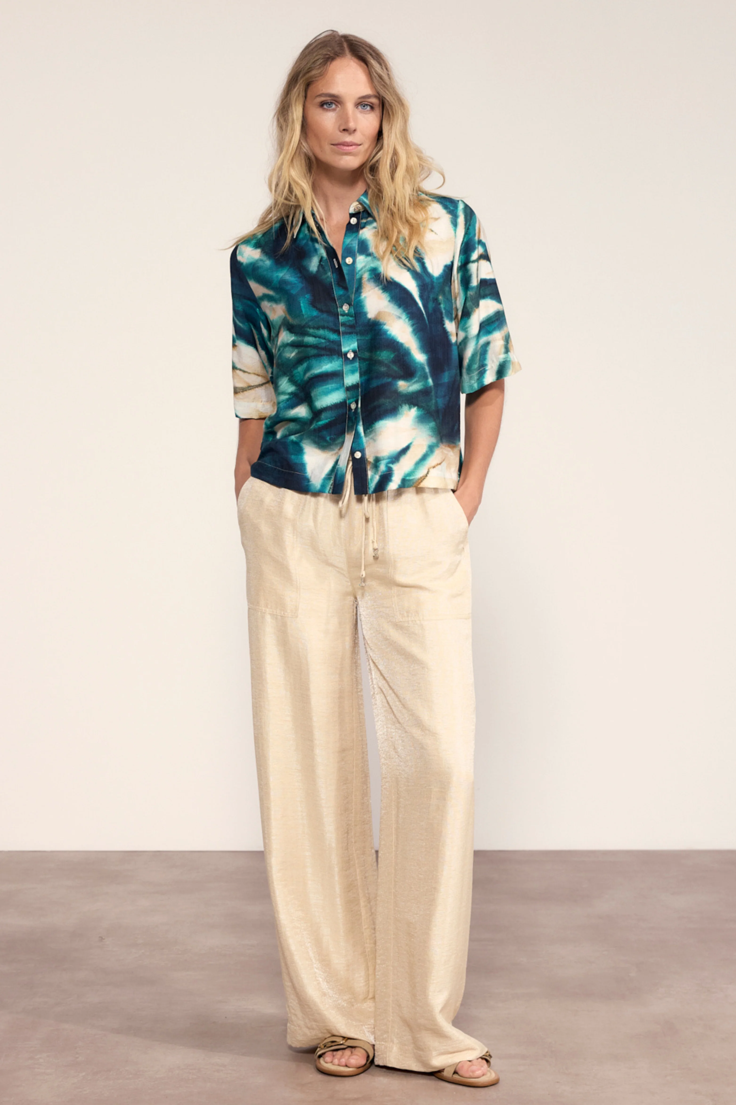 Blouse Botanique Print Blues C05-20-301 3 - Image 3
