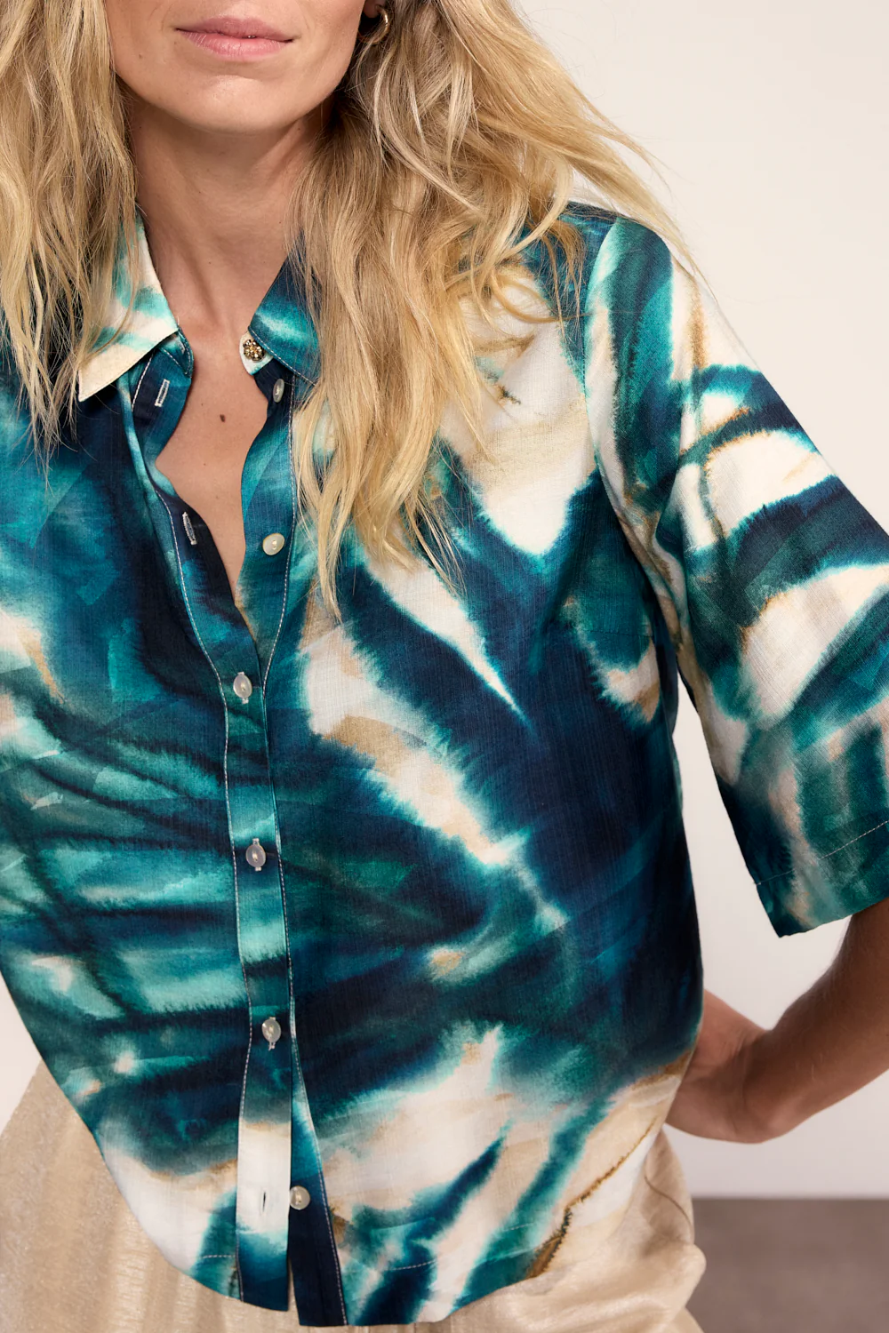 Blouse Botanique Print Blues C05-20-301 3 - Image 6