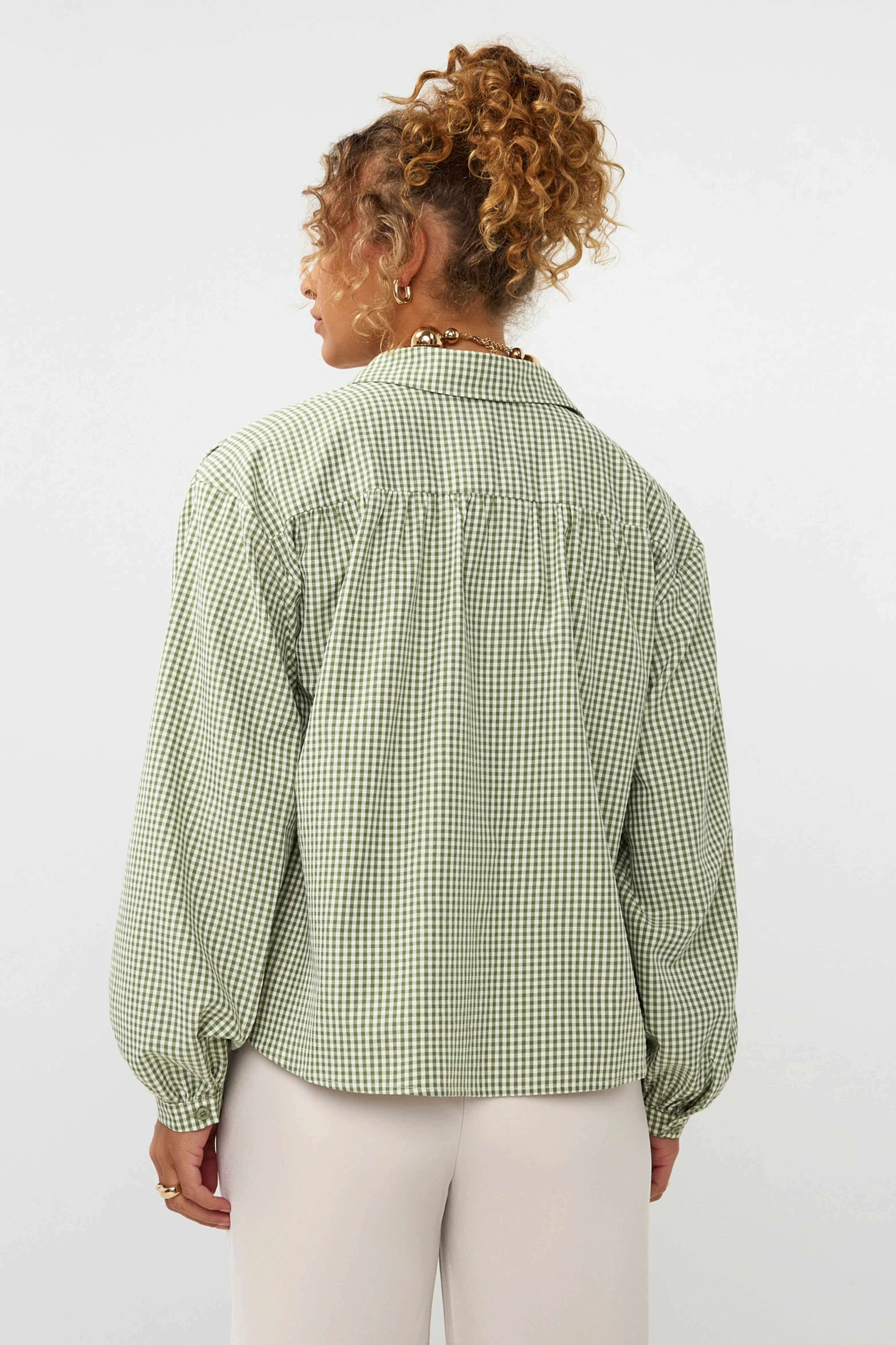 Blouse Brenda Green Check - Image 2