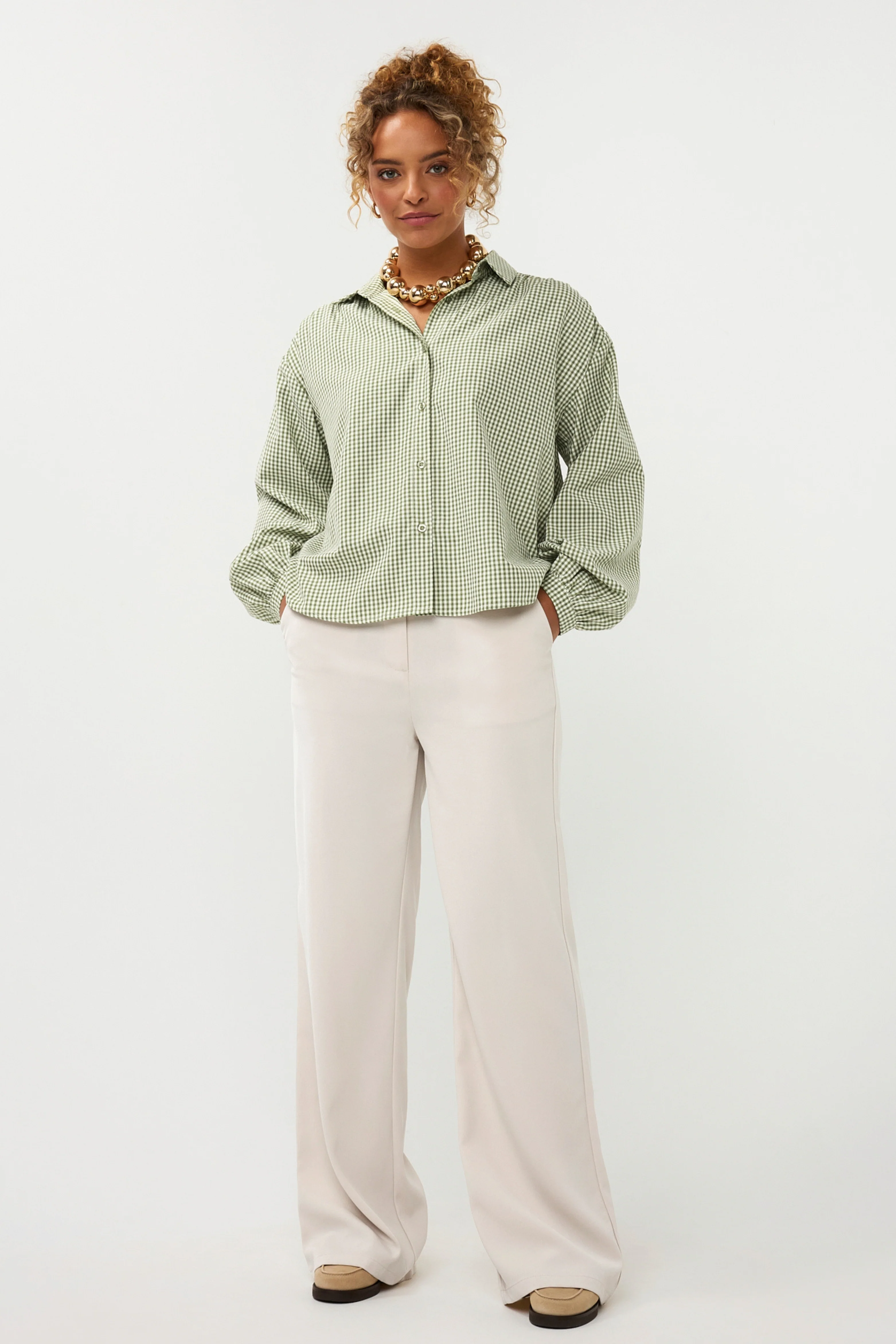 Blouse Brenda Green Check - Image 4