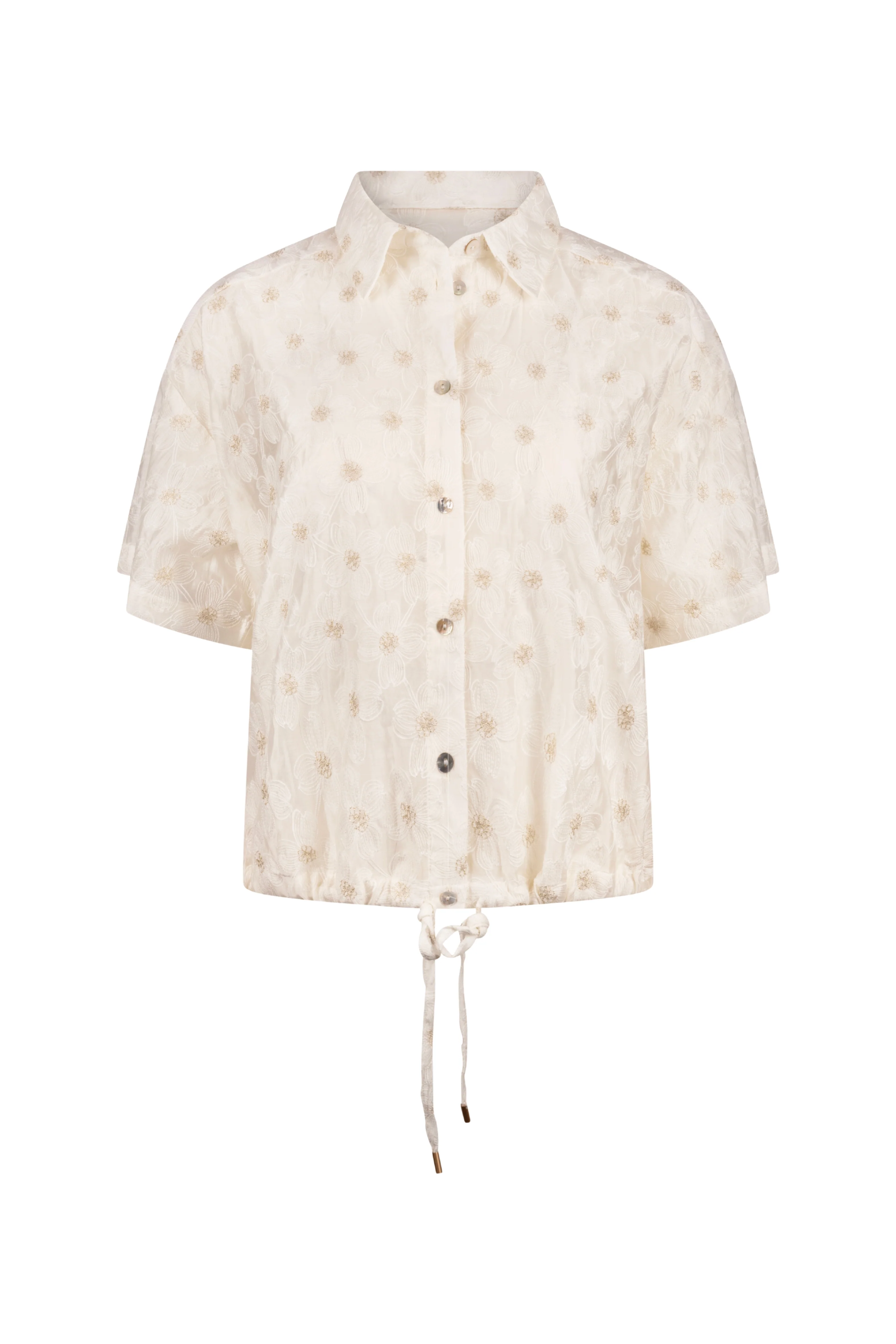 Blouse Britt Flower Offwhite NKS02199 - Image 2