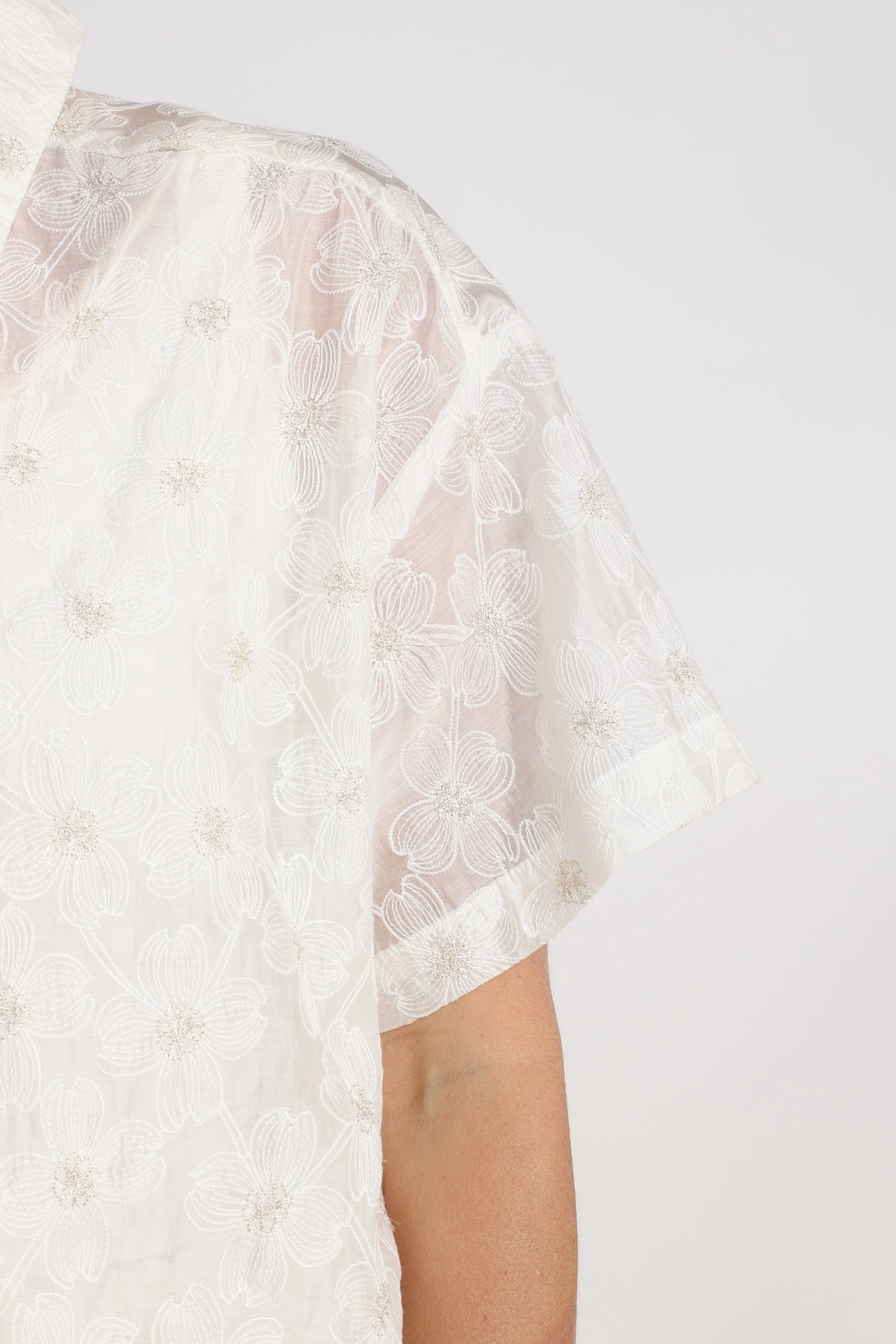 Blouse Britt Flower Offwhite NKS02199 - Image 5