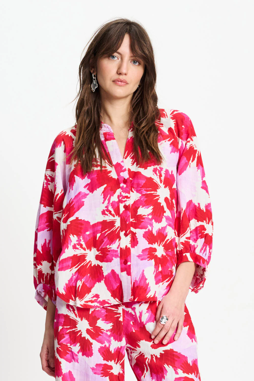 Blouse Bubble Bloom Lavender Linen Multi Colour SP9586