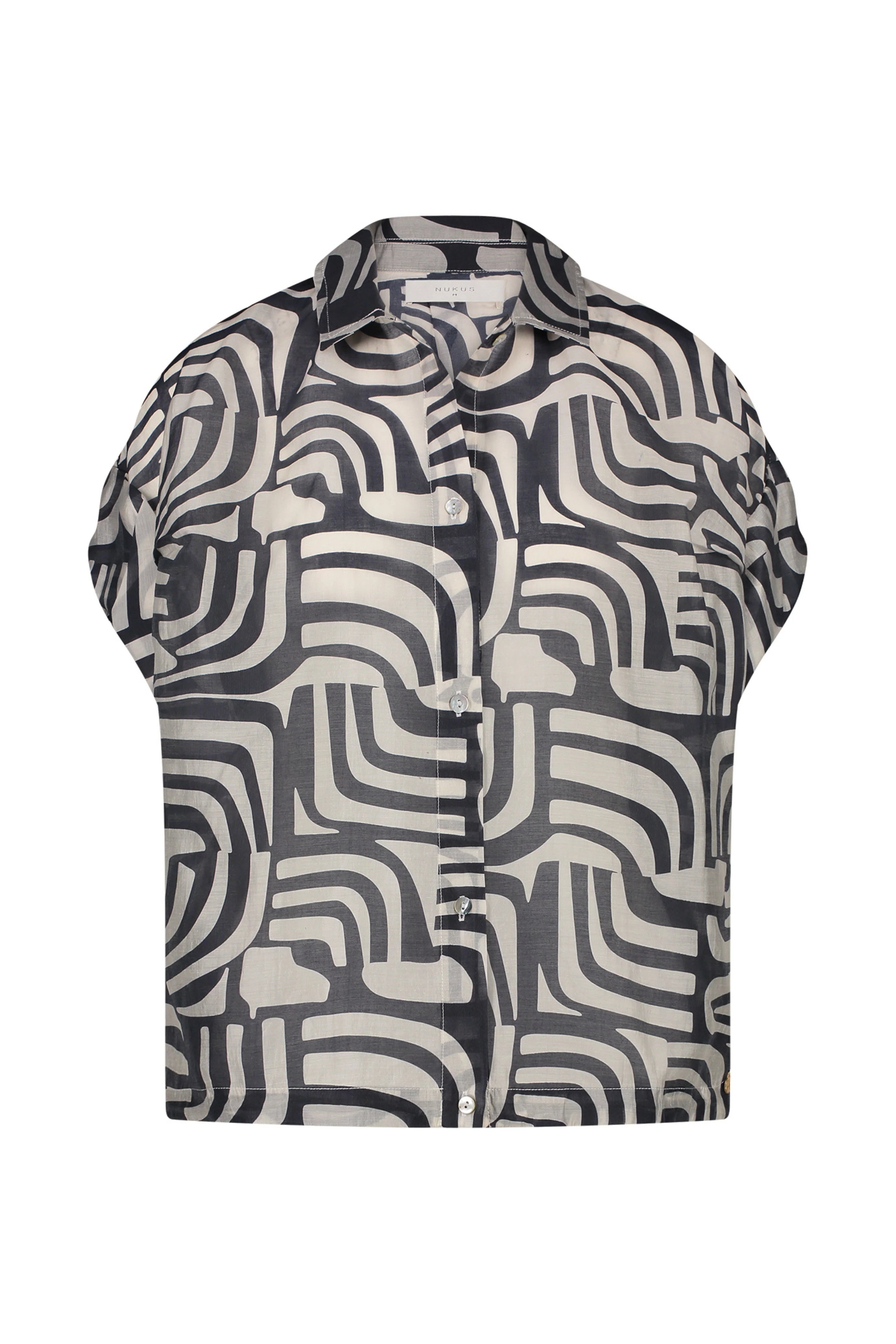 Blouse Catalina Offwhite Navy NKS02050 - Image 2