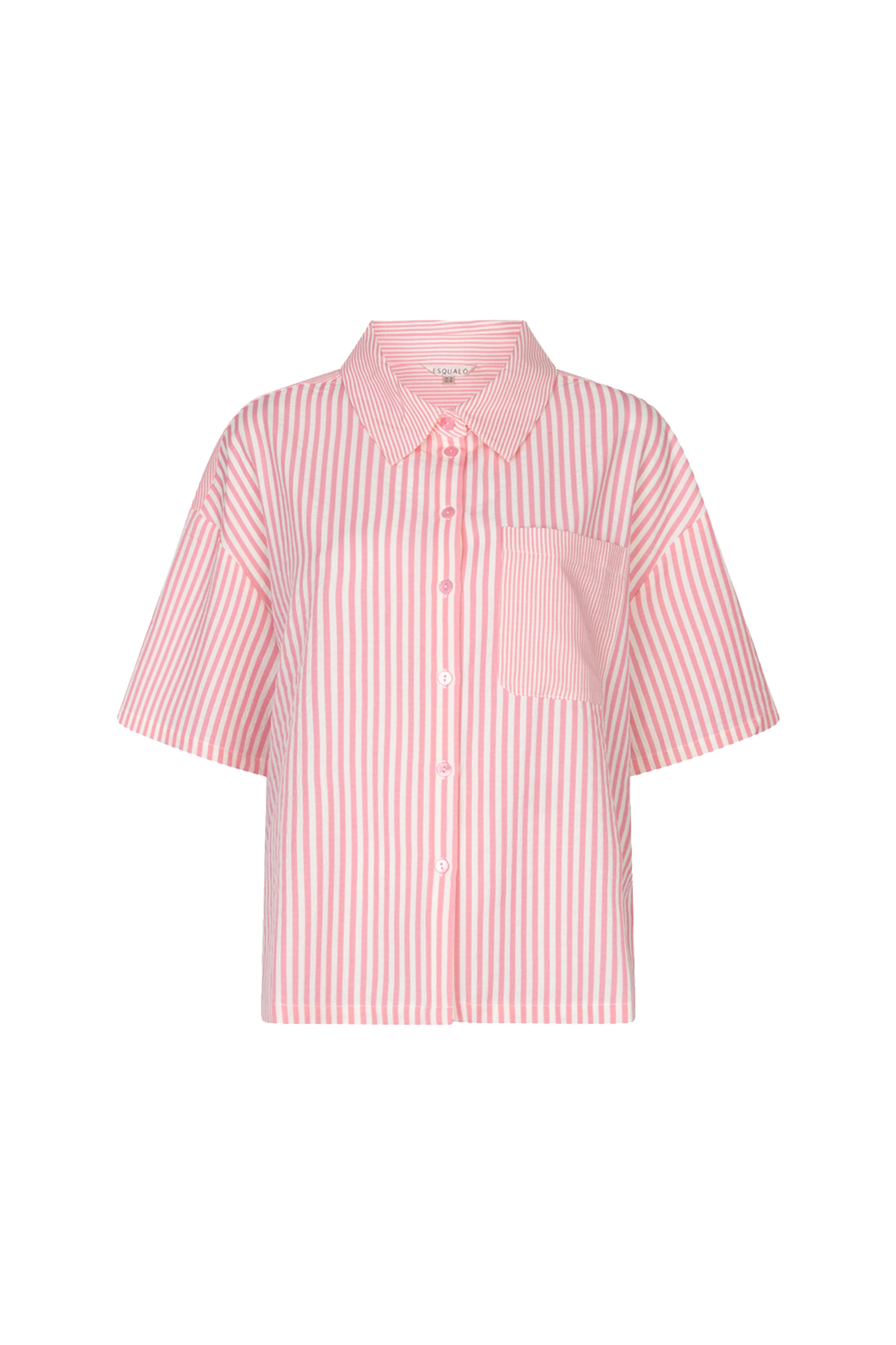 Blouse Contrast Stripe Offwhite Pink HS26.15202 - Image 2