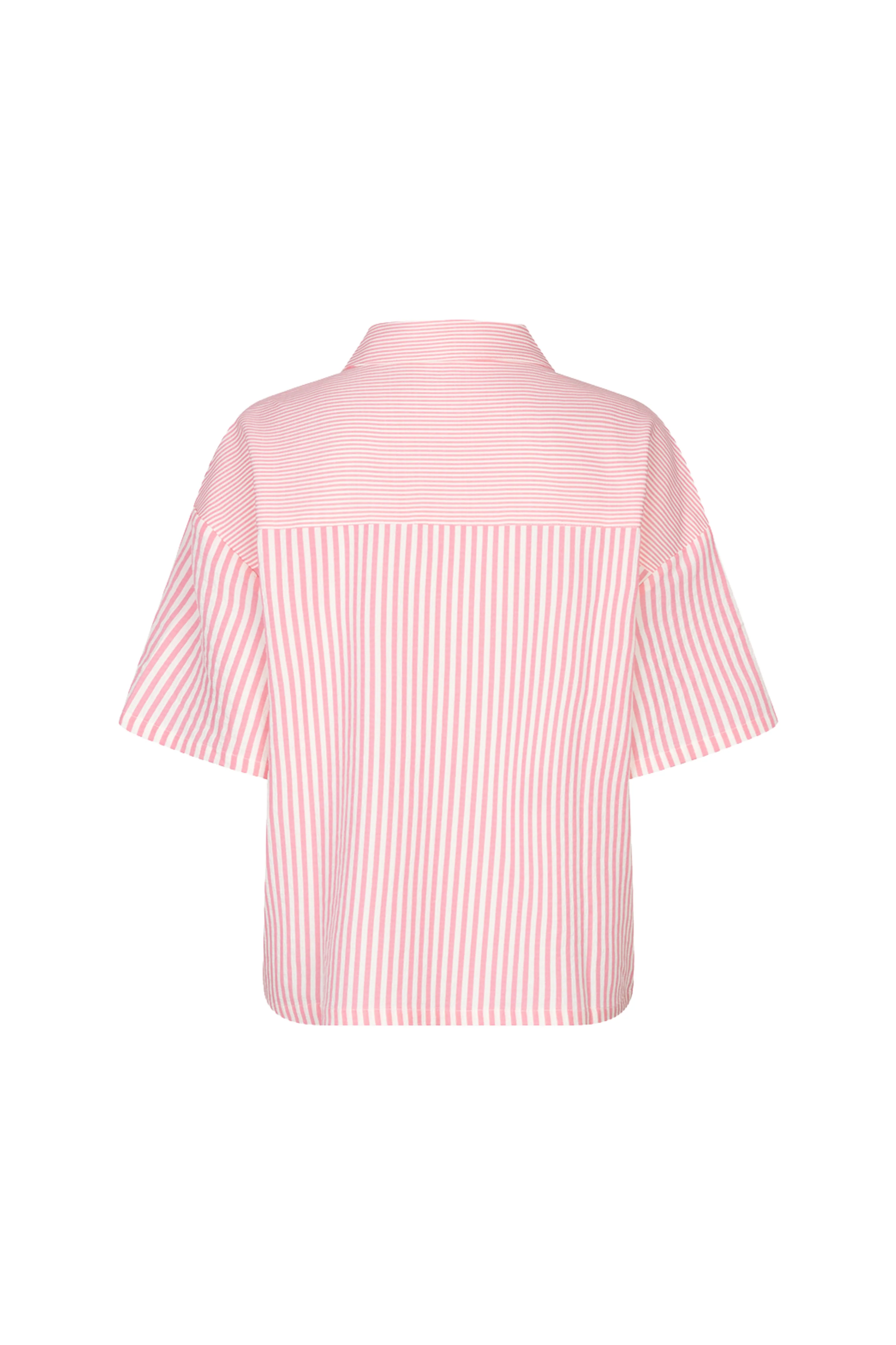 Blouse Contrast Stripe Offwhite Pink HS26.15202 - Image 3