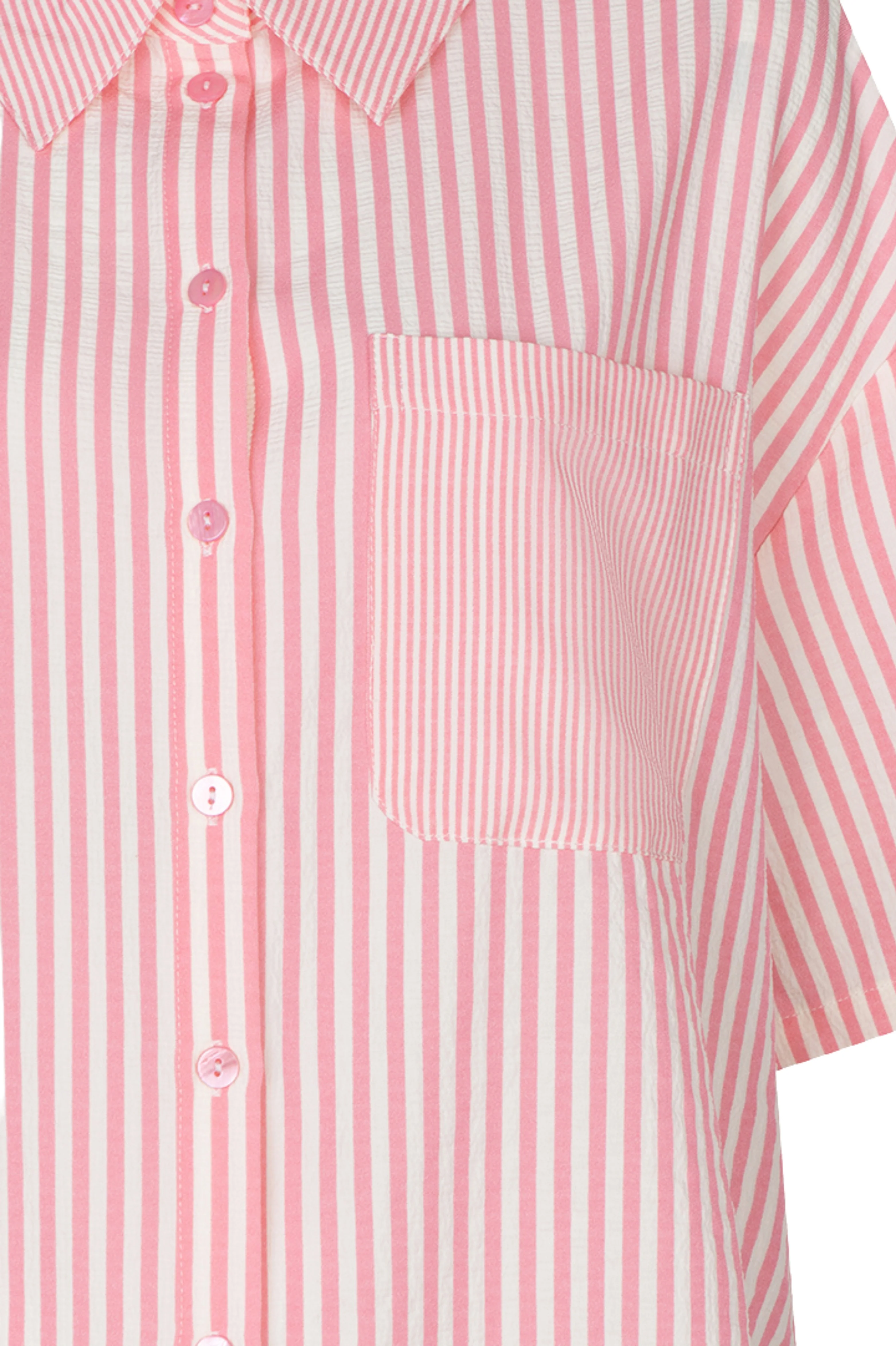 Blouse Contrast Stripe Offwhite Pink HS26.15202 - Image 8