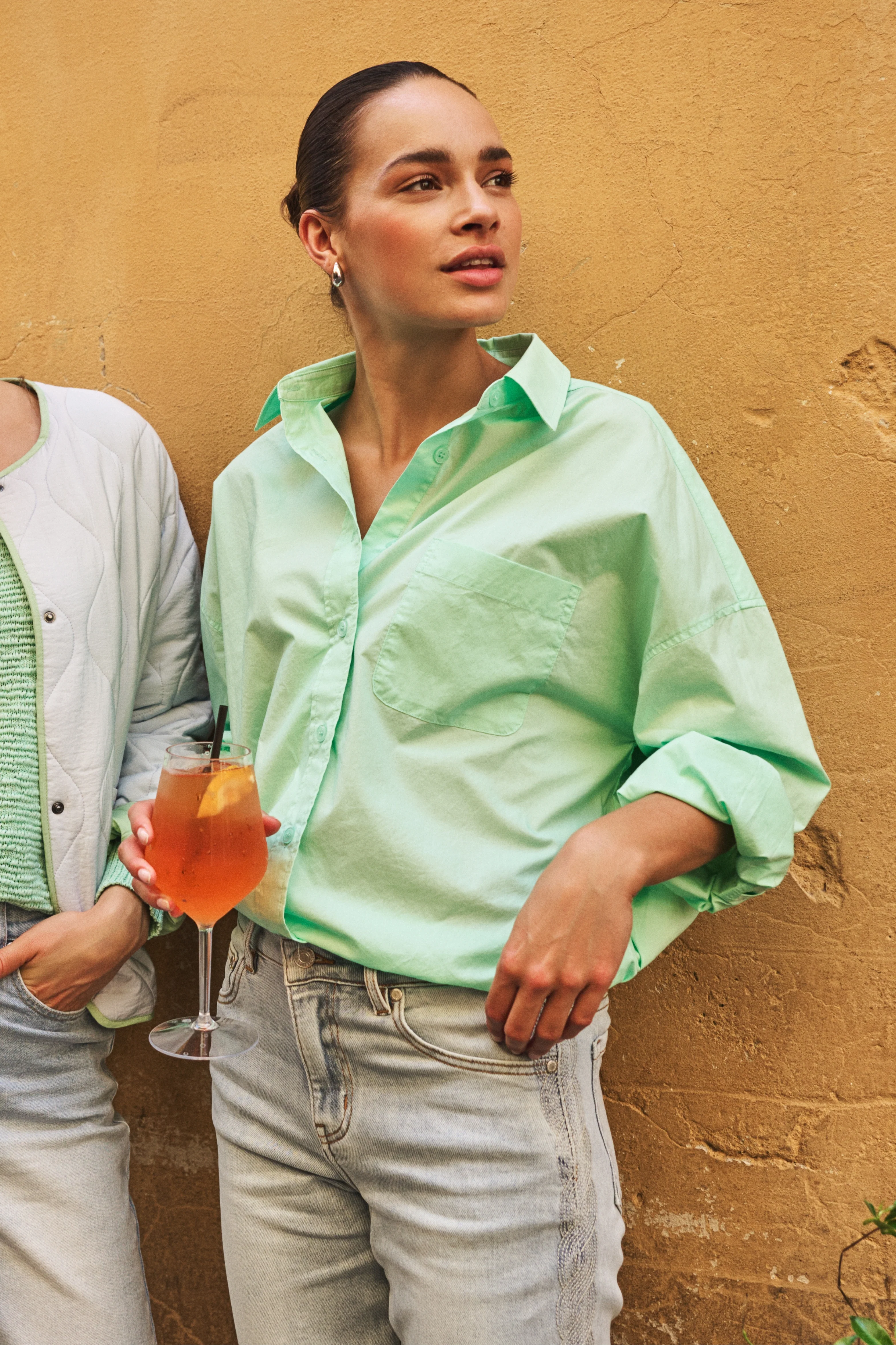 Blouse Cropped Poplin Mint Green SP26.10014 - Image 3