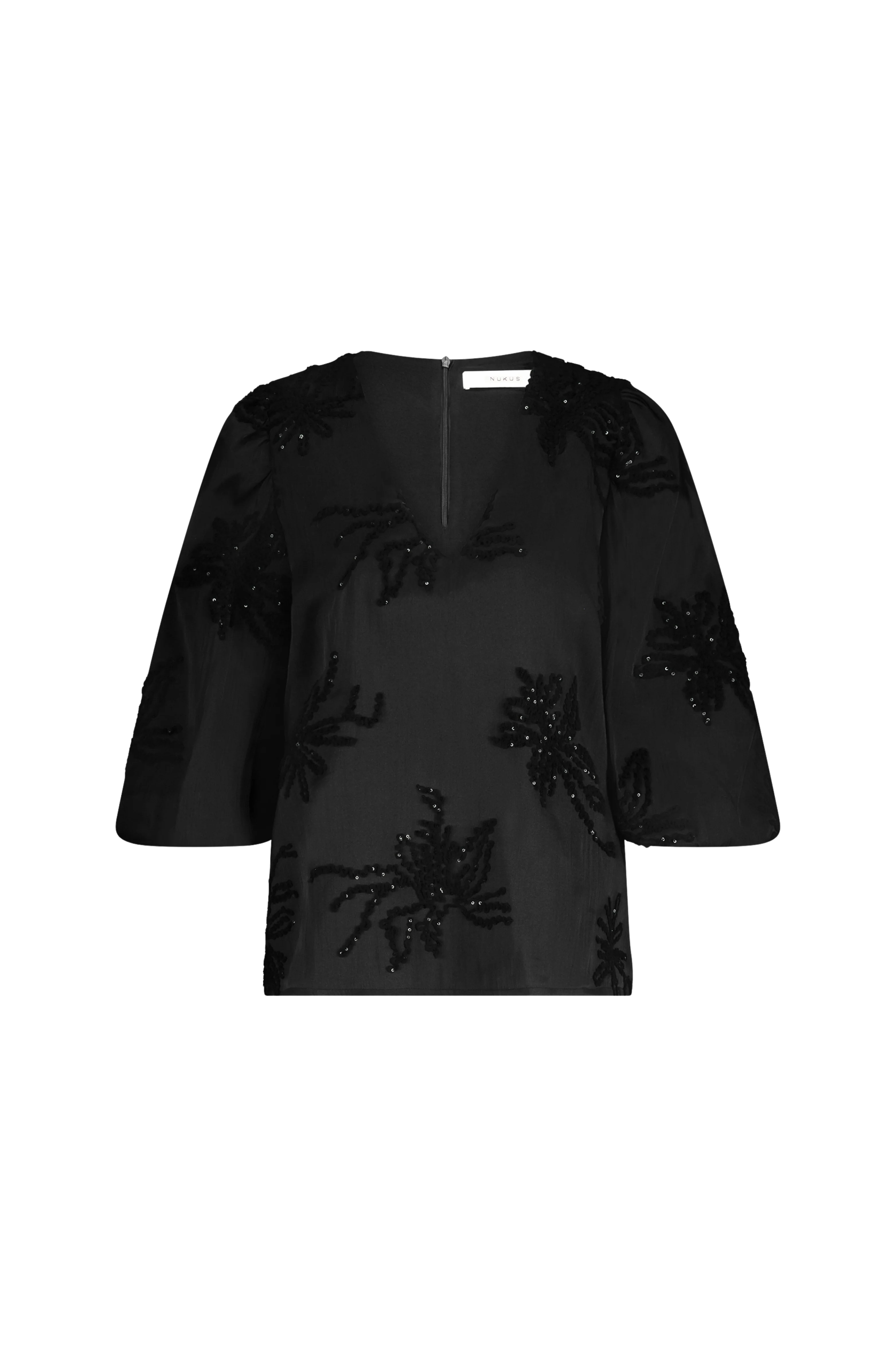 Blouse Delilah Embroidery Black NKF02001 - Image 5