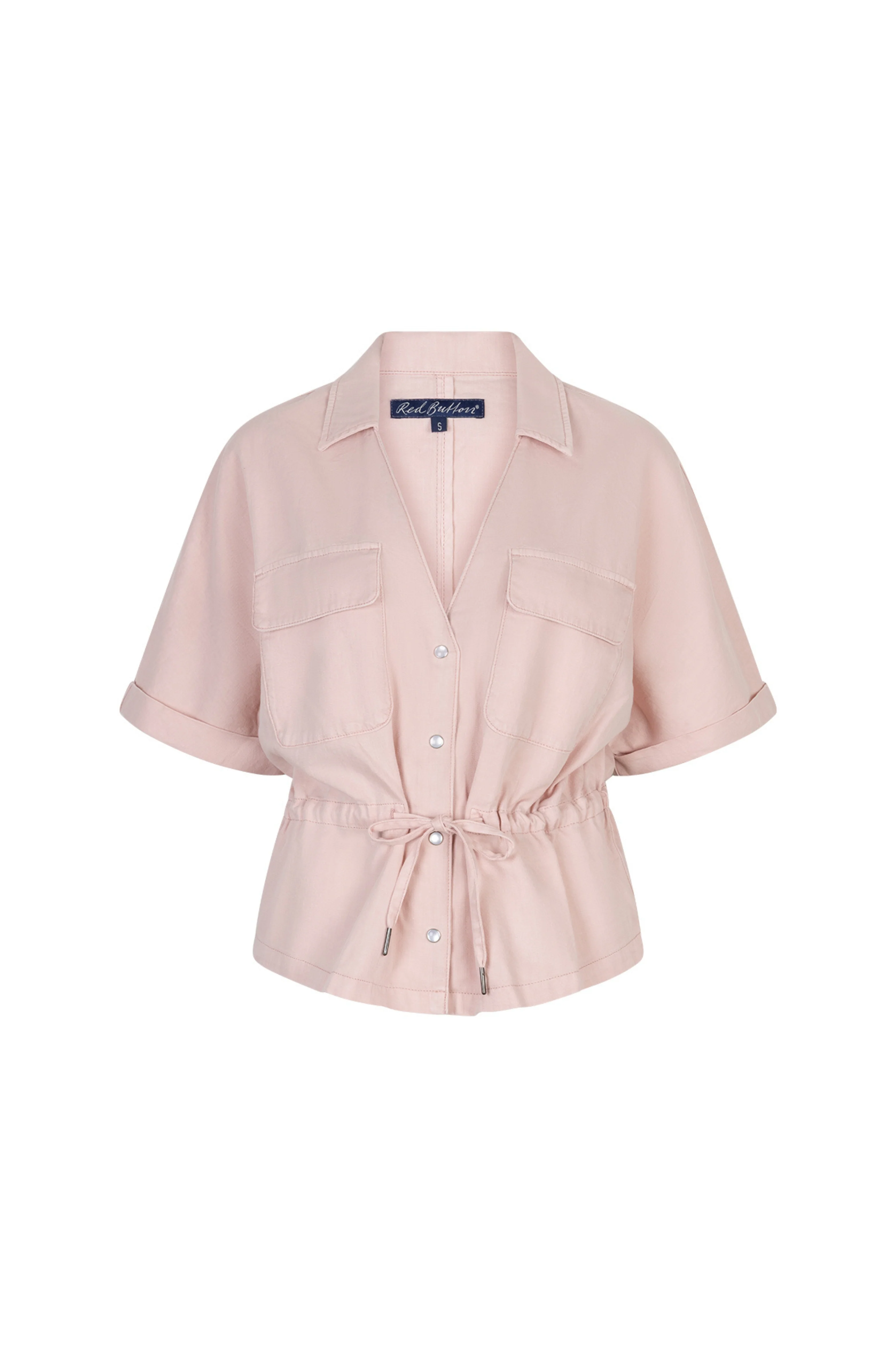 Blouse Drew Drawstring Co/Linen Blossom SRB4909 - Image 2