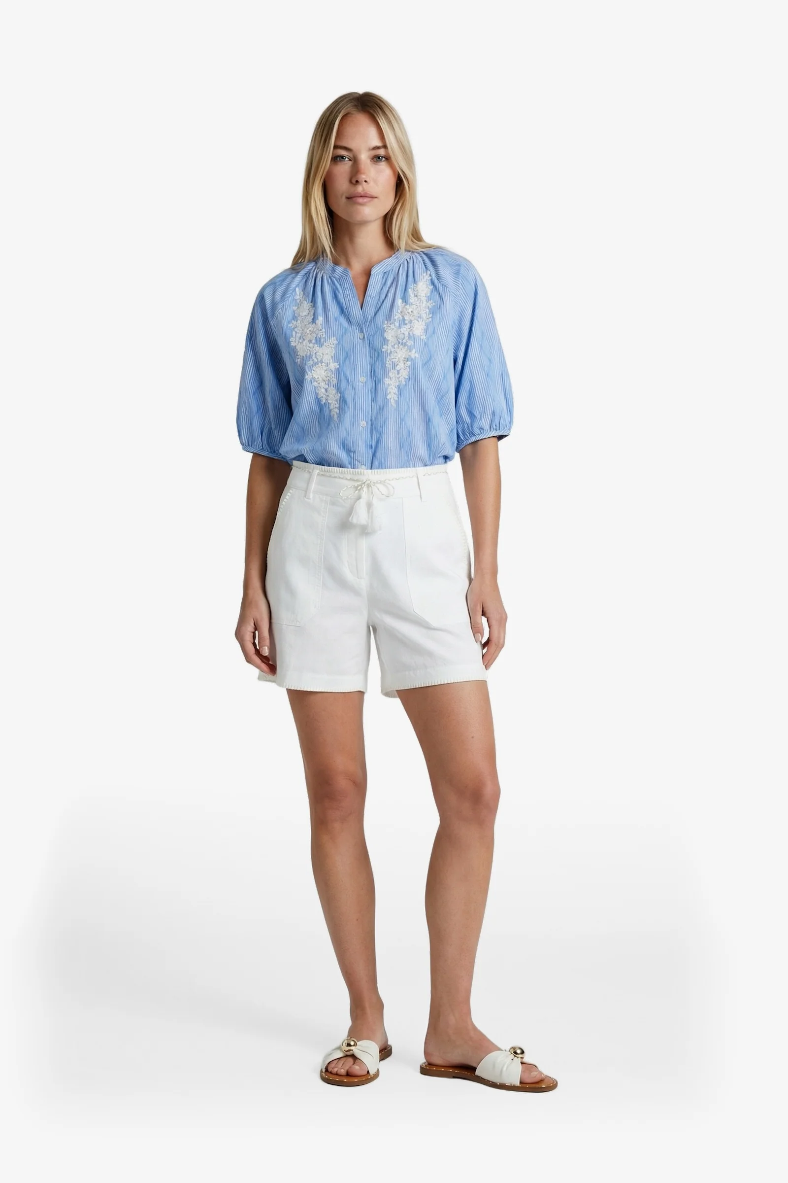 Blouse Edith Ice Blue Offwhite - Image 7