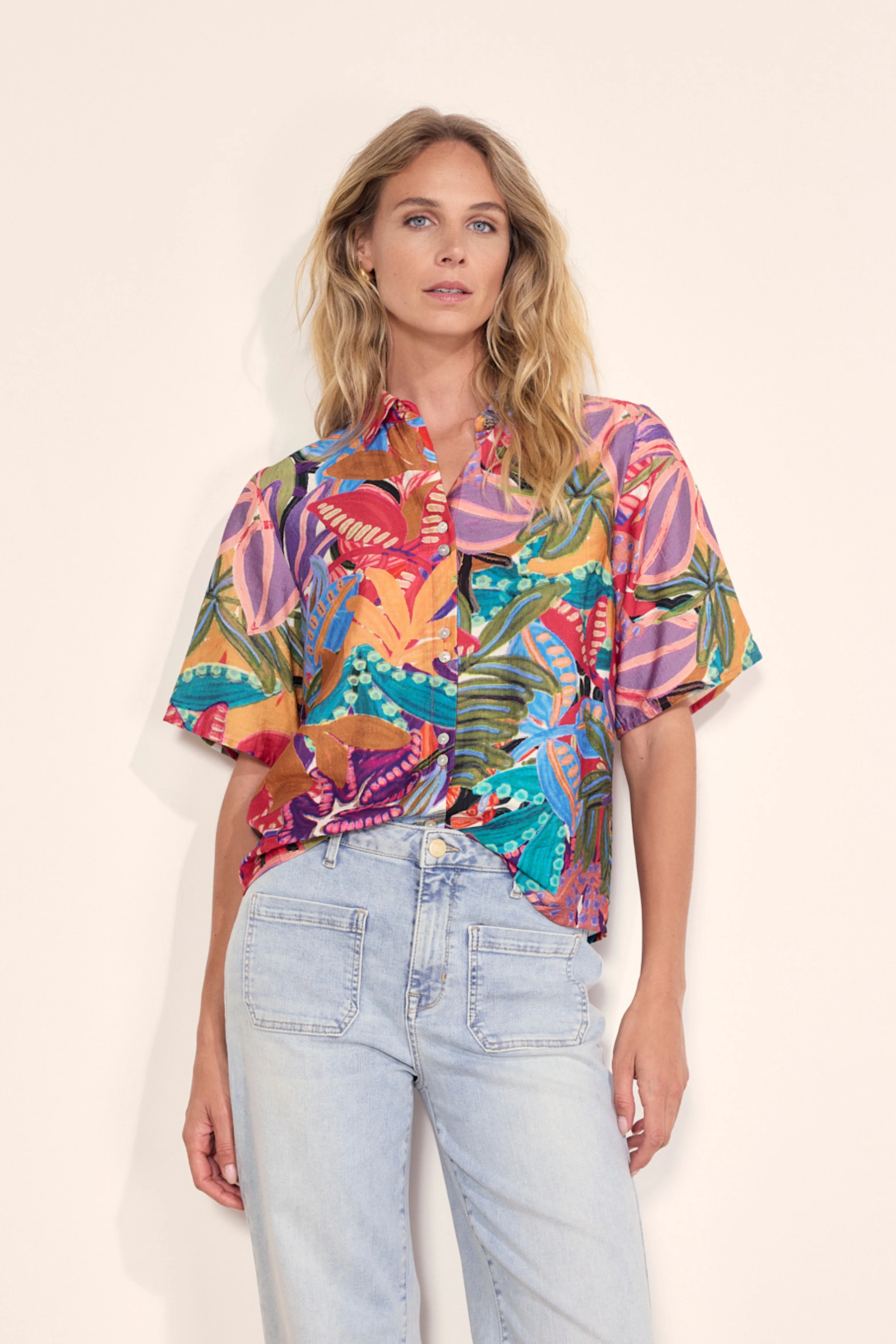 Blouse Electric Bloom Print Multi Colours C29-20-301 4 - Image 3
