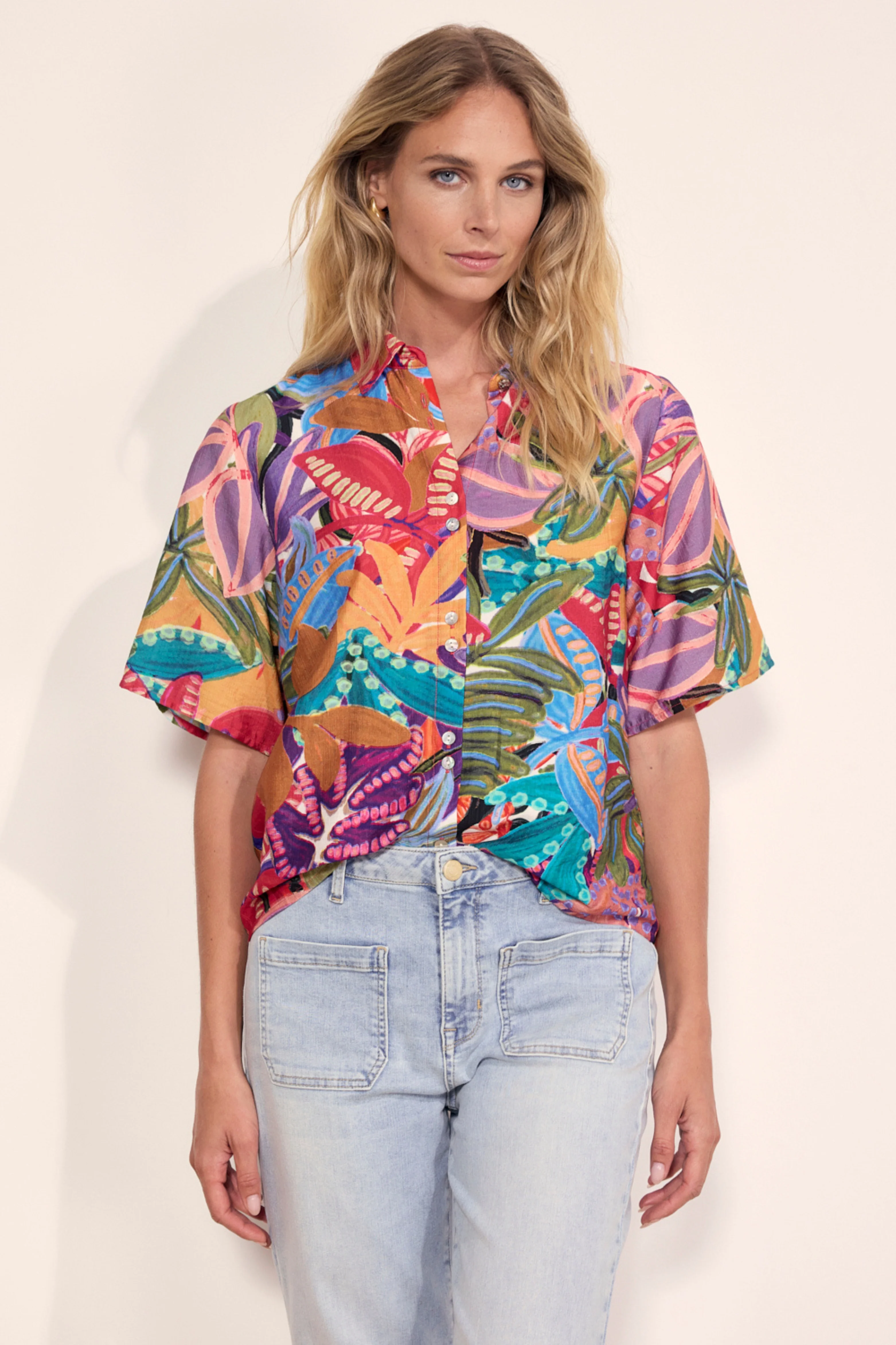 Blouse Electric Bloom Print Multi Colours C29-20-301 4 - Image 5