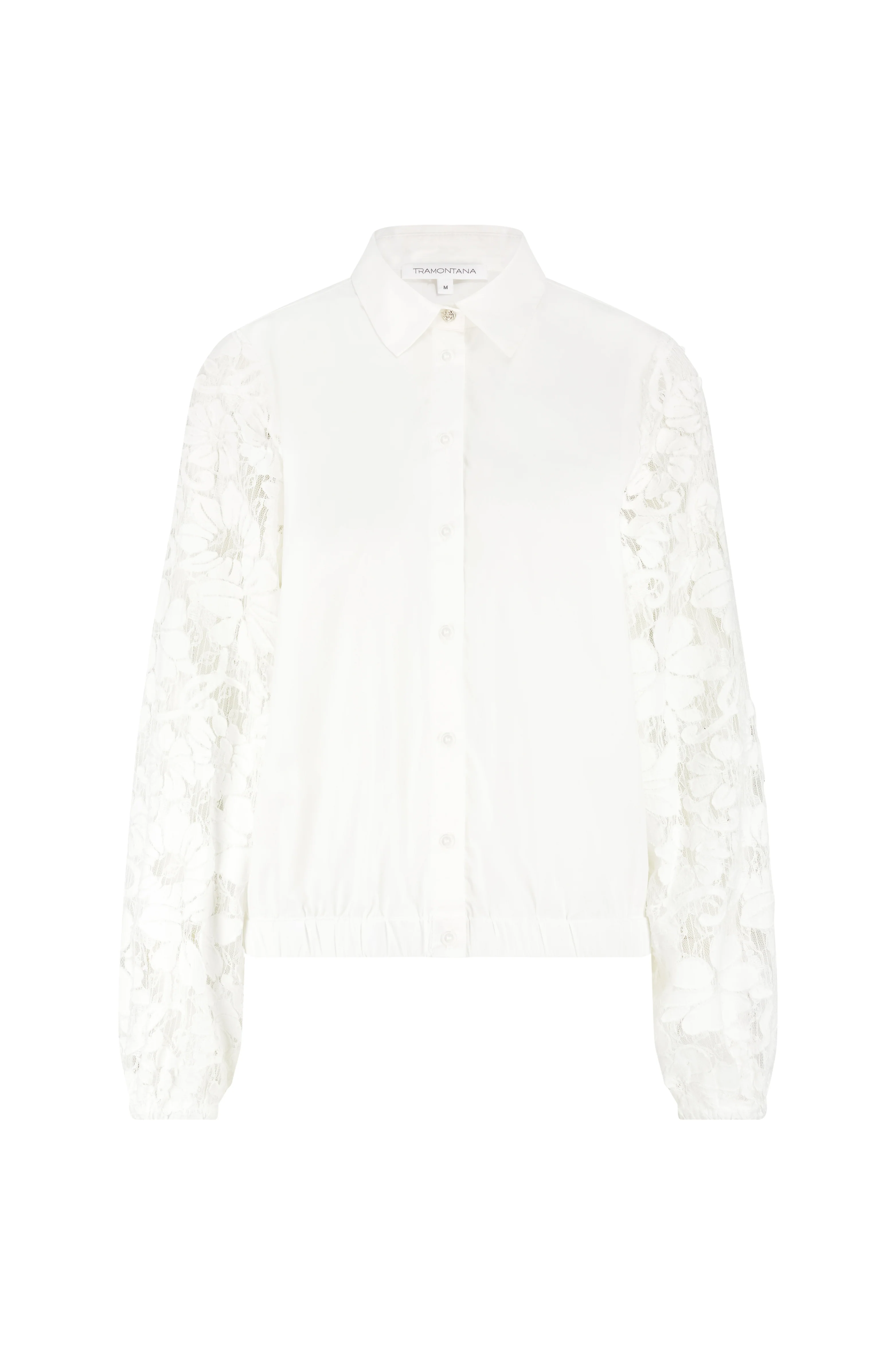Blouse Fancy Lace Sleeves Offwhite C35-19-301 1 - Image 2