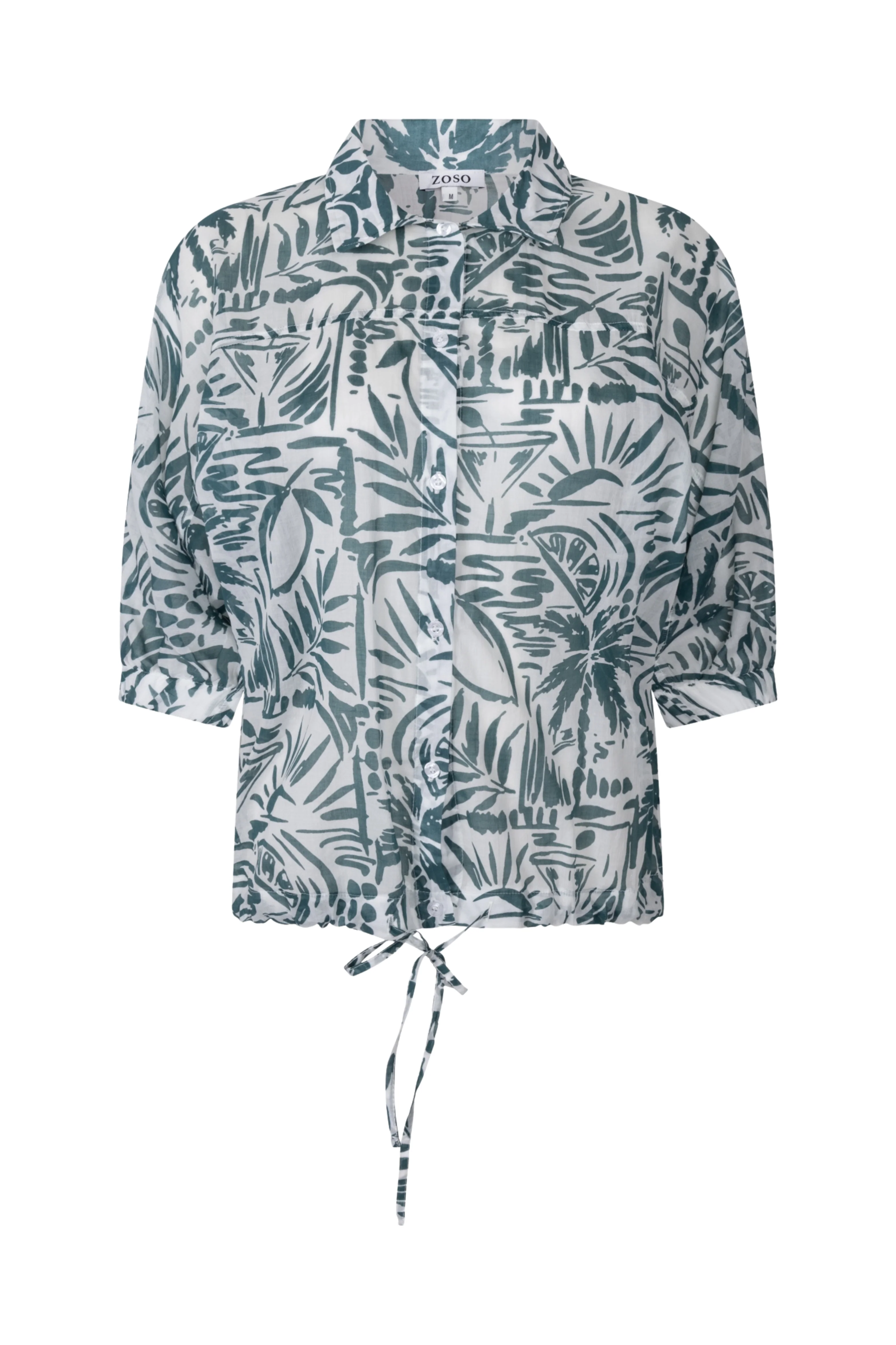 Blouse Fonda White Green 263 - Image 2