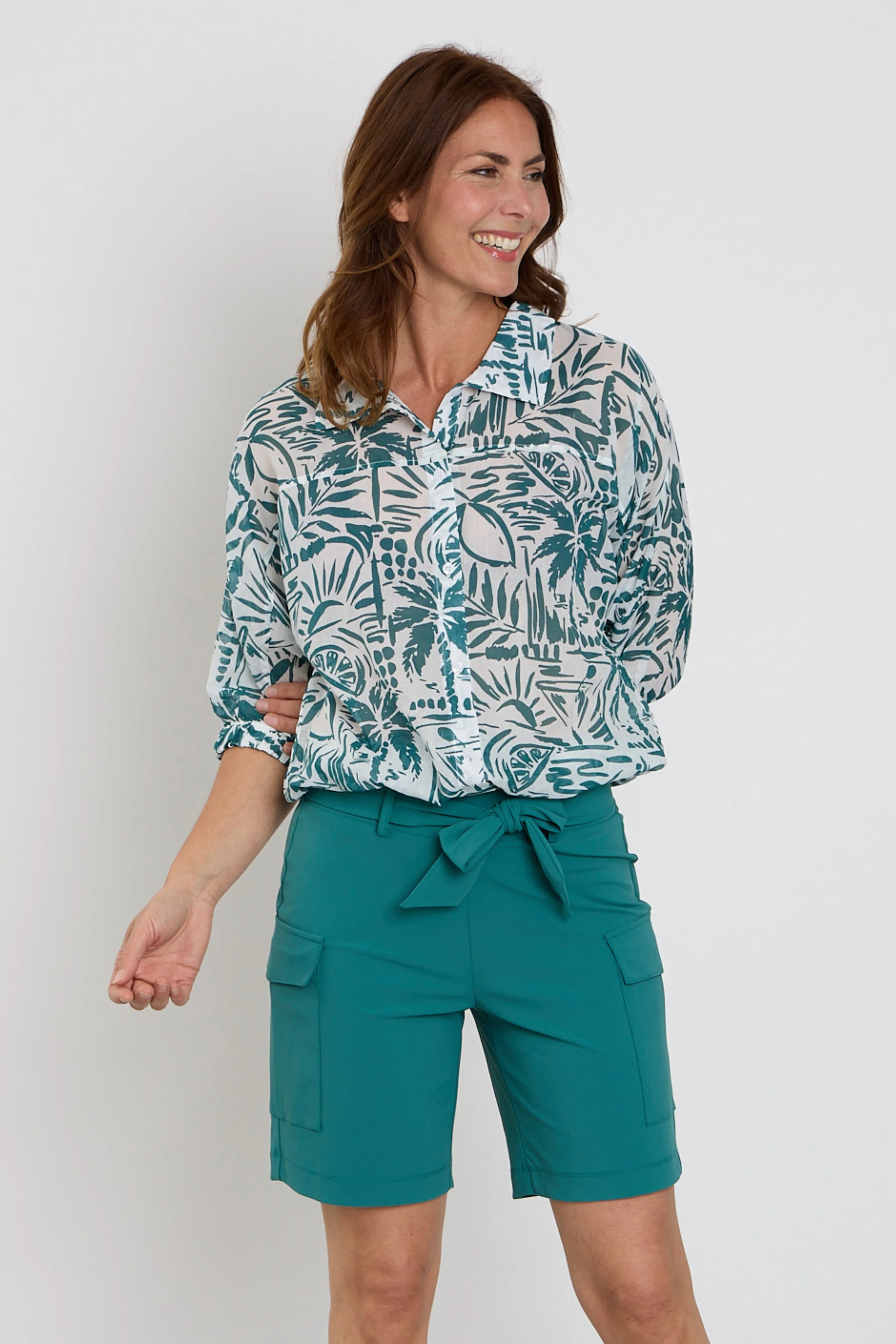 Blouse Fonda White Green 263 - Image 3