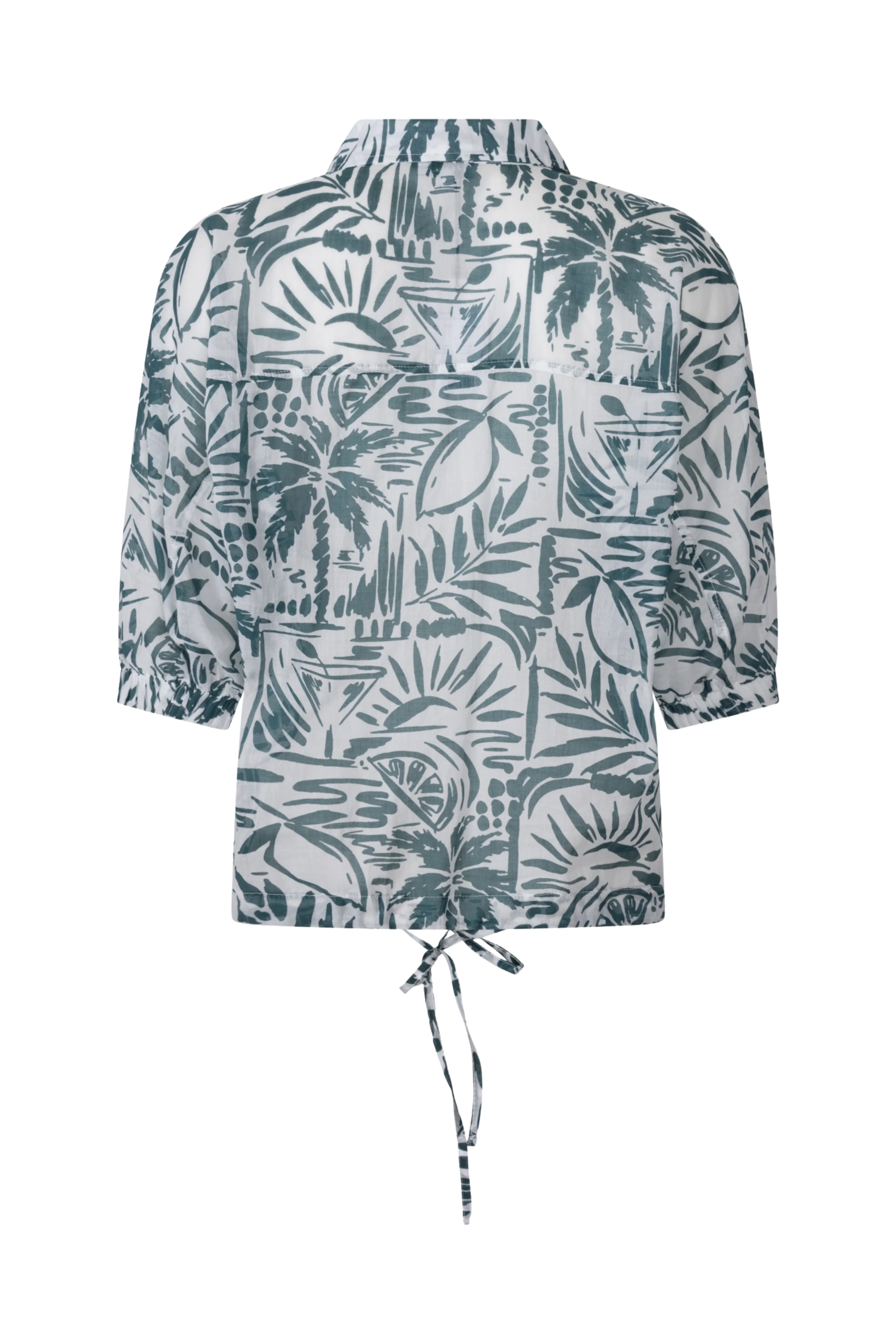 Blouse Fonda White Green 263 - Image 4