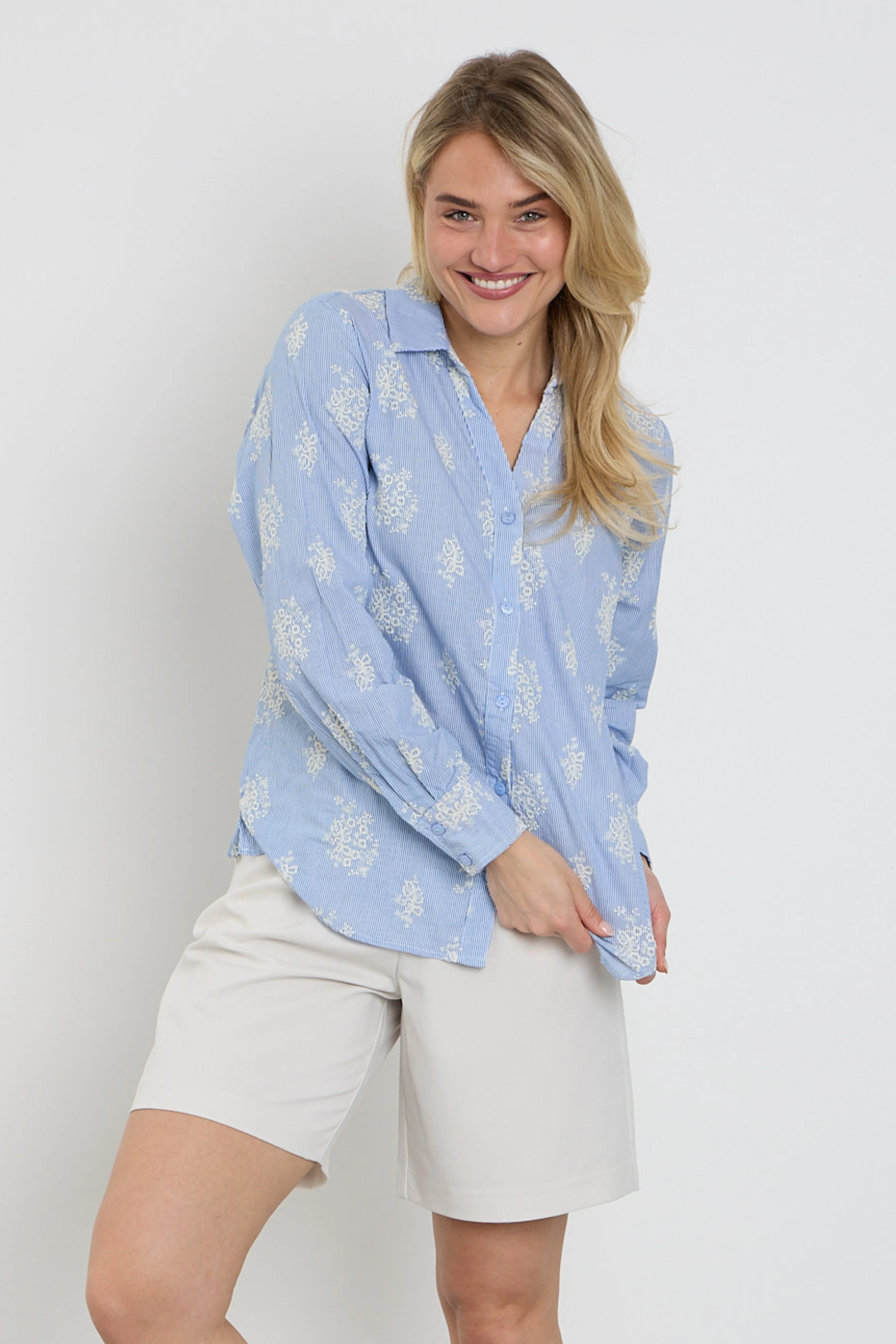 Blouse Fqlela Brilliant White Chambray 208104