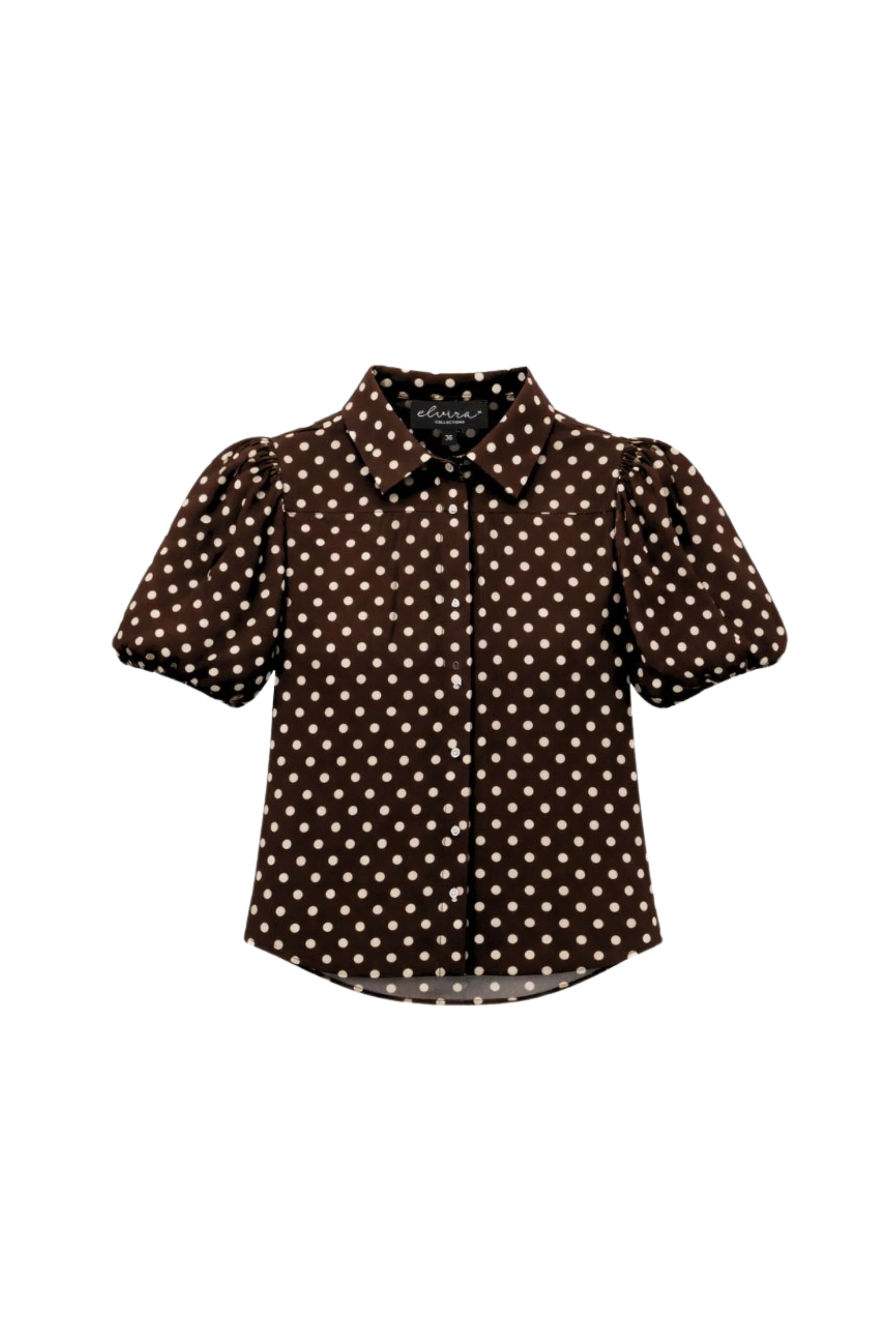Blouse Jade Brown Dot - Image 2