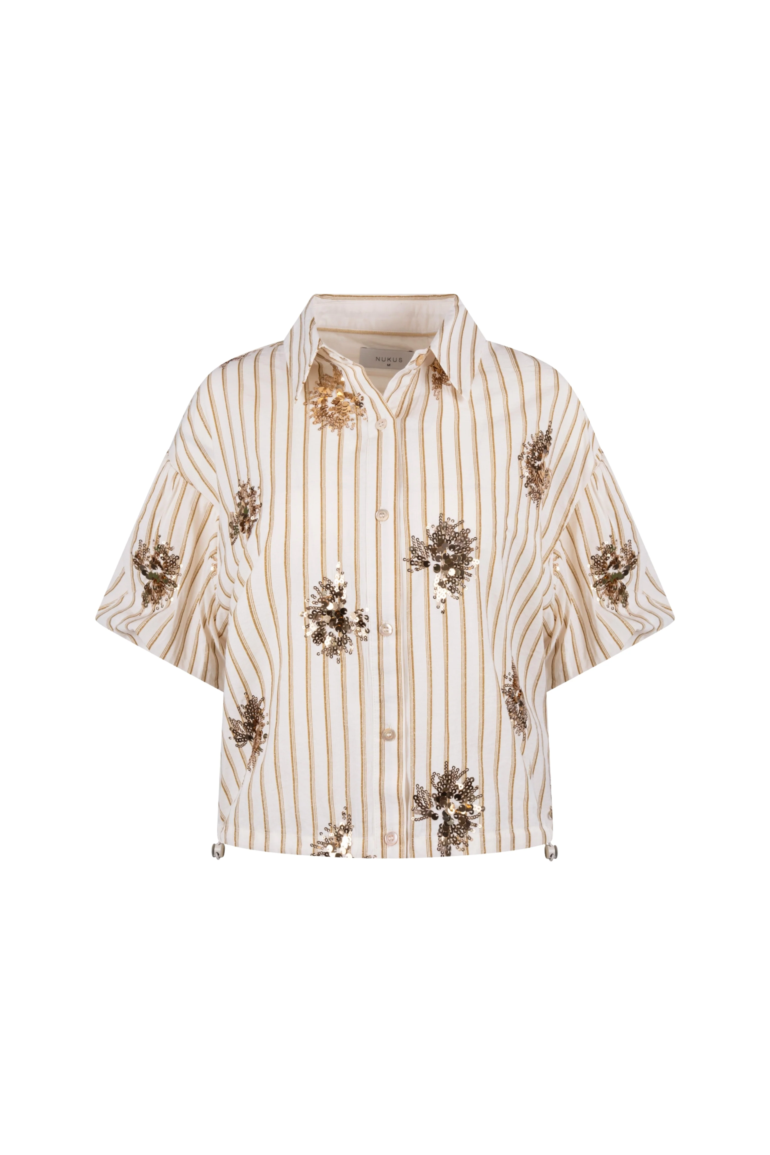 Blouse Leia Stripe Paillet Offwhite Fango NKS02136 - Image 2
