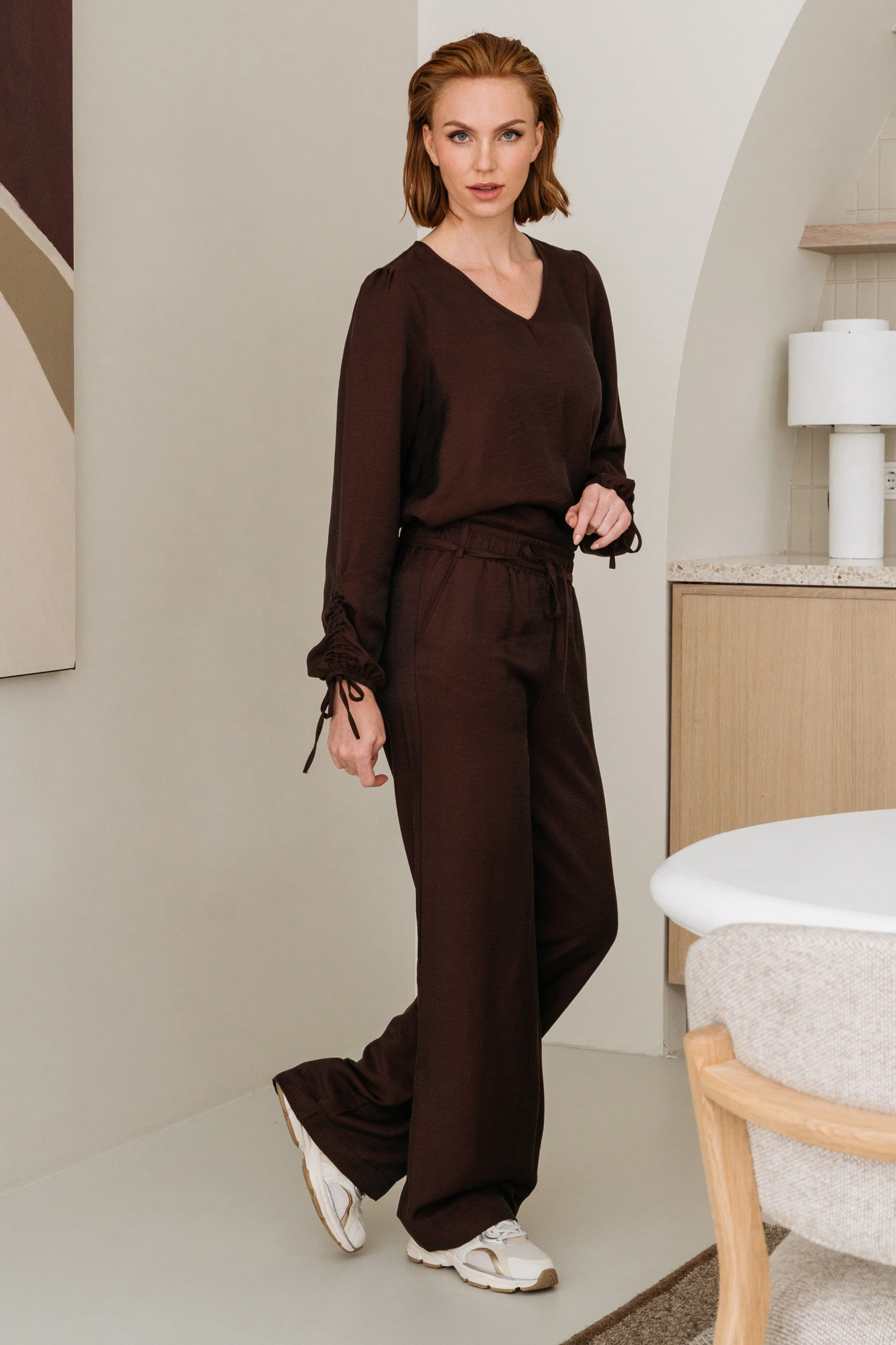 Blouse Marbelle Chocolate BL404 - Image 3