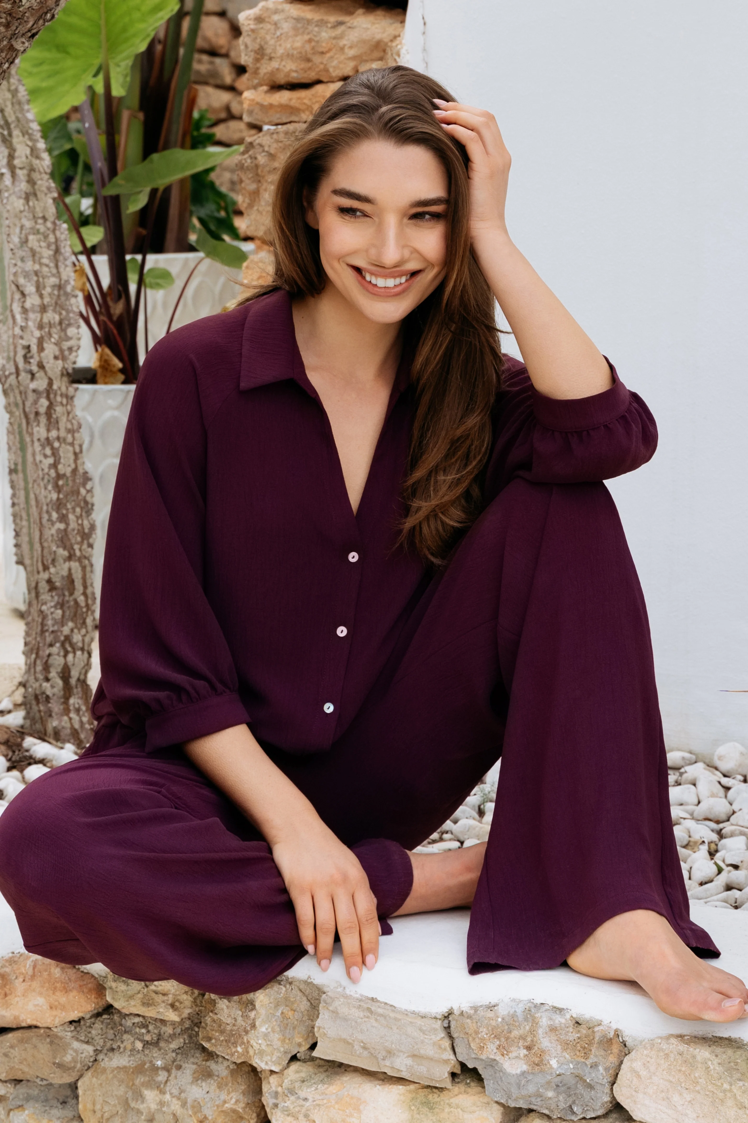 Blouse Marijke Plum BL436 - Image 3