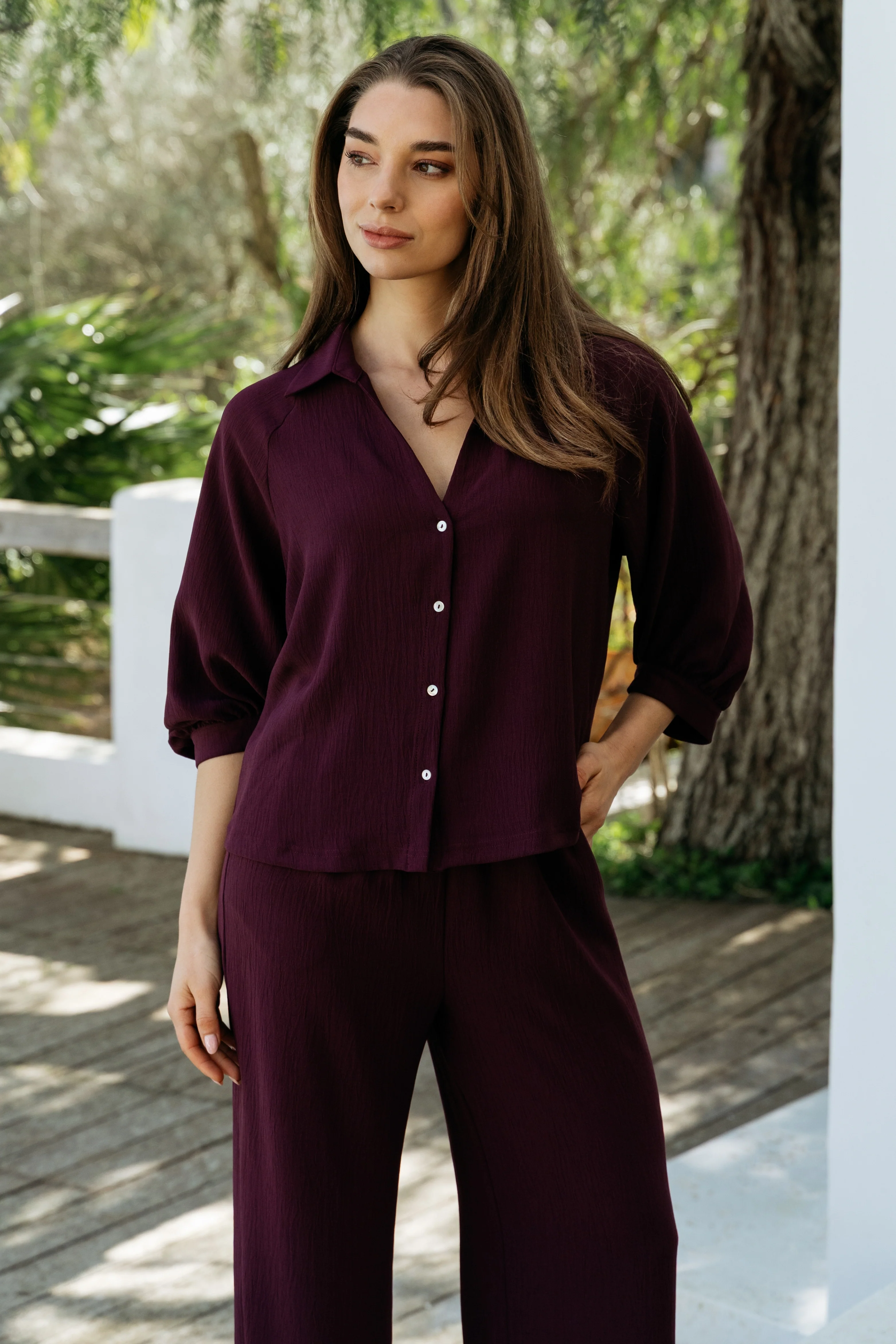 Blouse Marijke Plum BL436 - Image 5