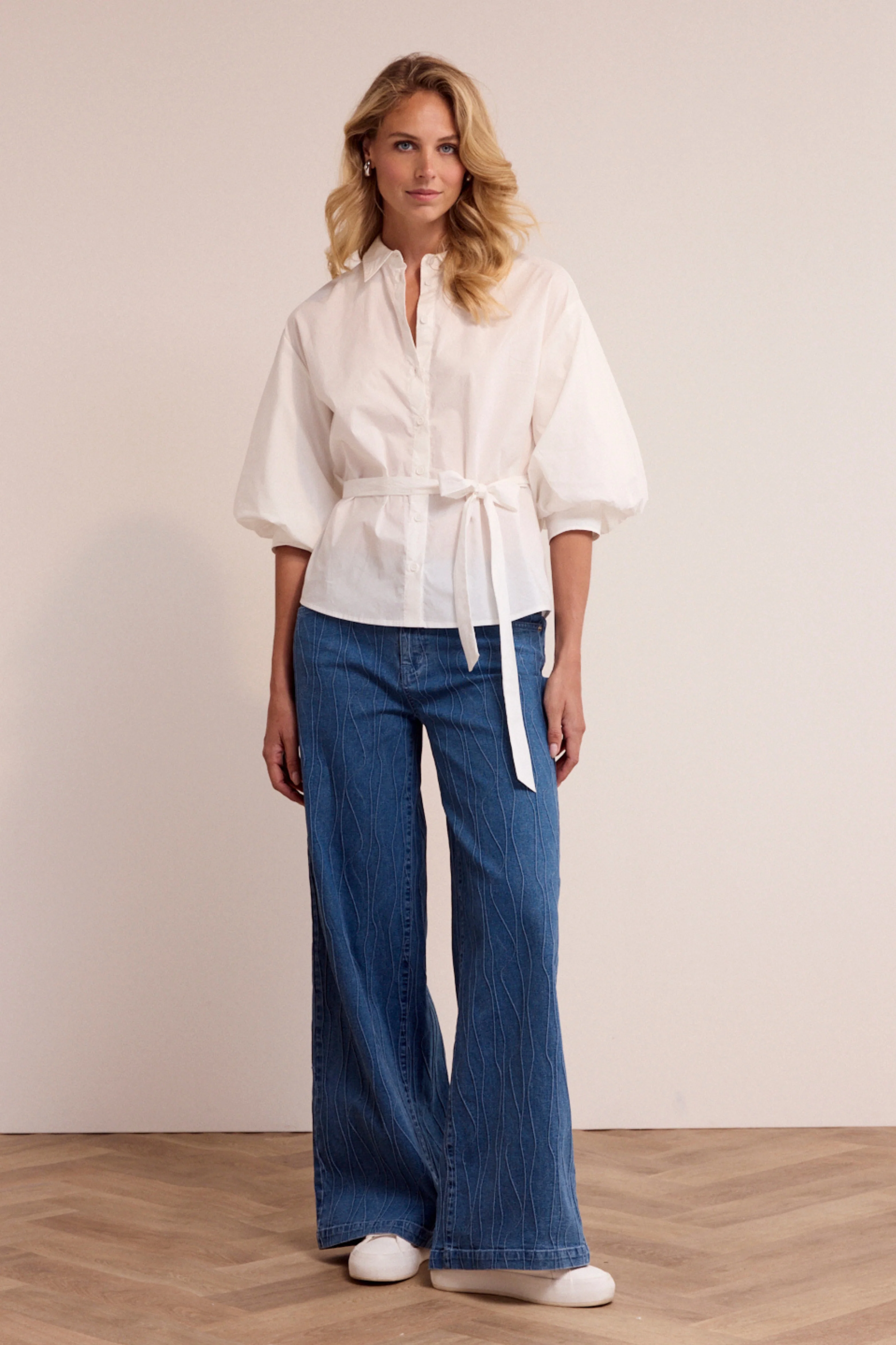 Blouse Poplin Bow Detail Offwhite O02-19-301 1 - Image 6