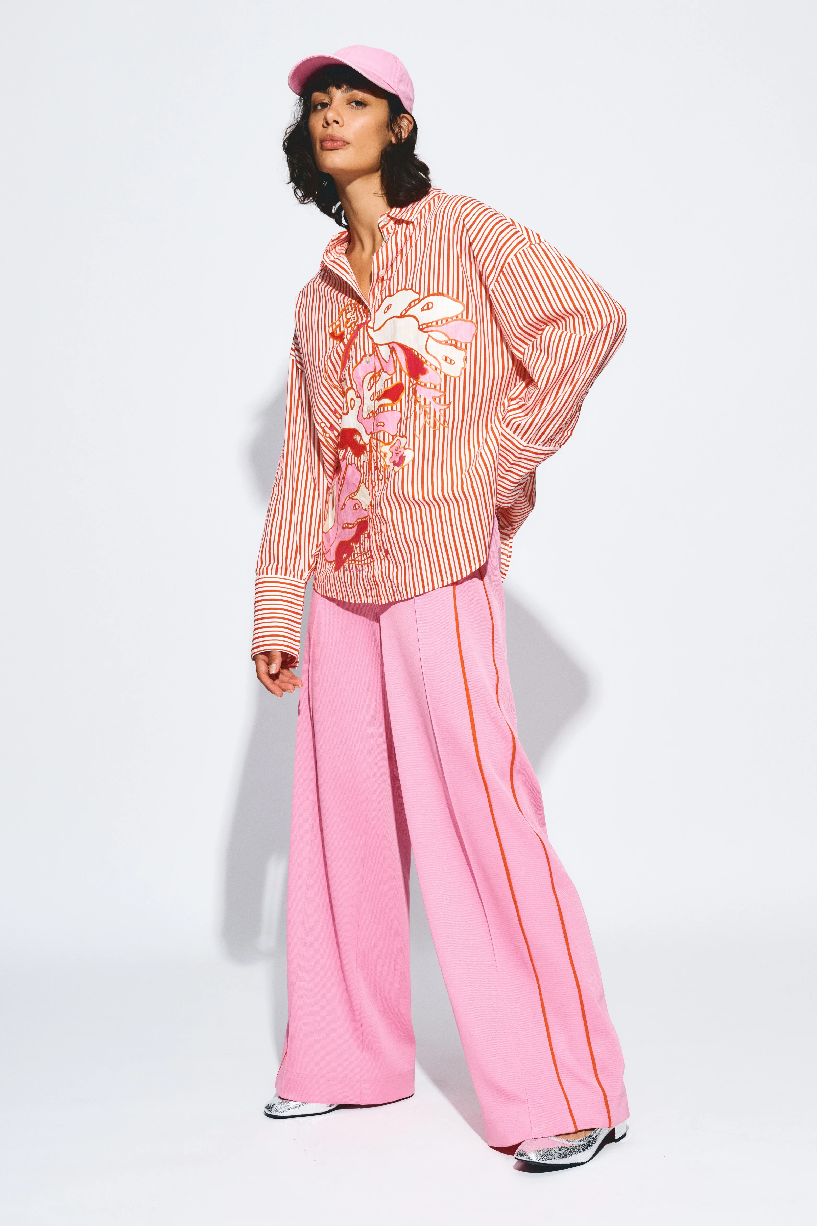 Blouse Poplin Striped Orange SP9503 - Image 10