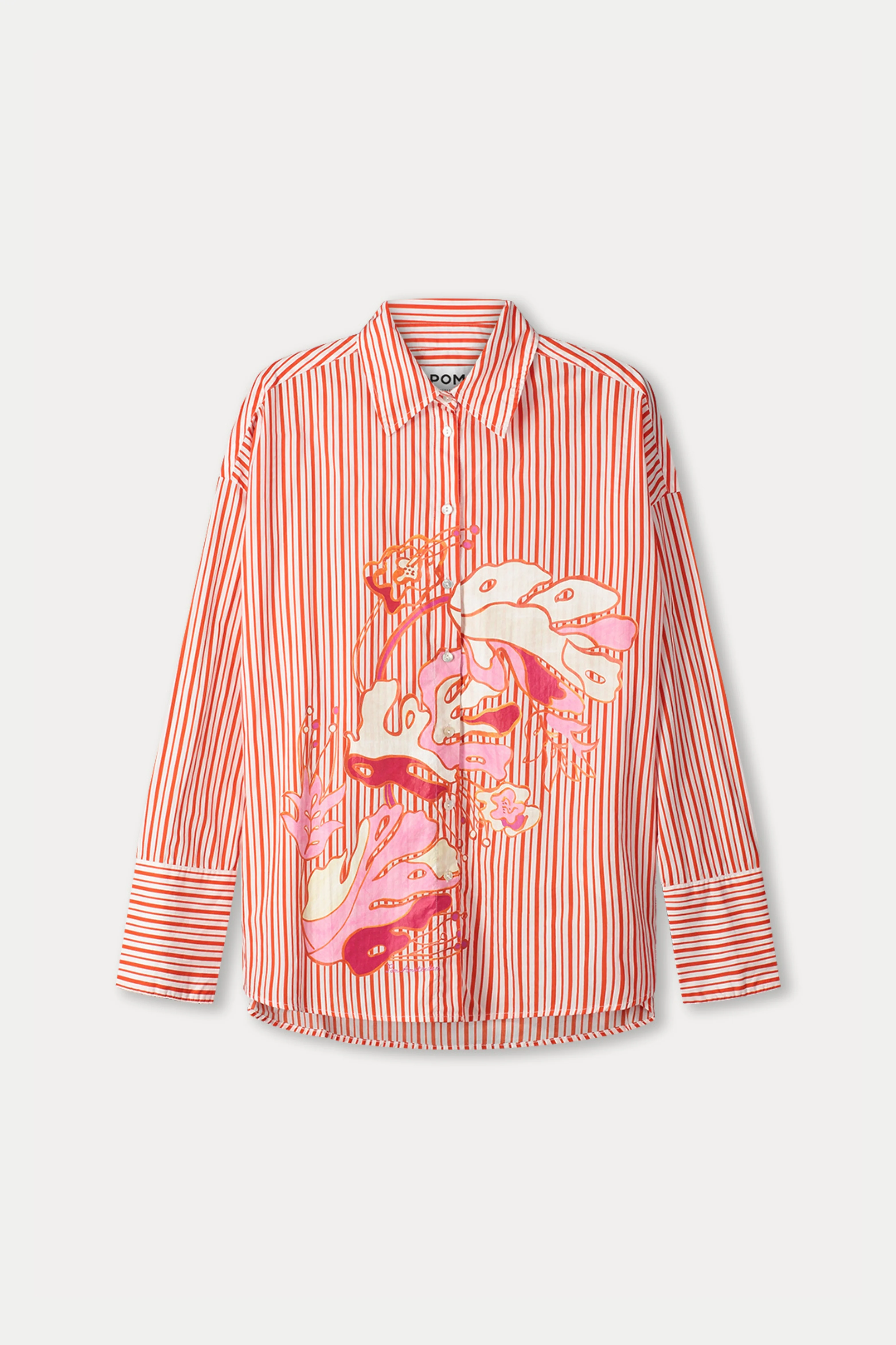 Blouse Poplin Striped Orange SP9503 - Image 6