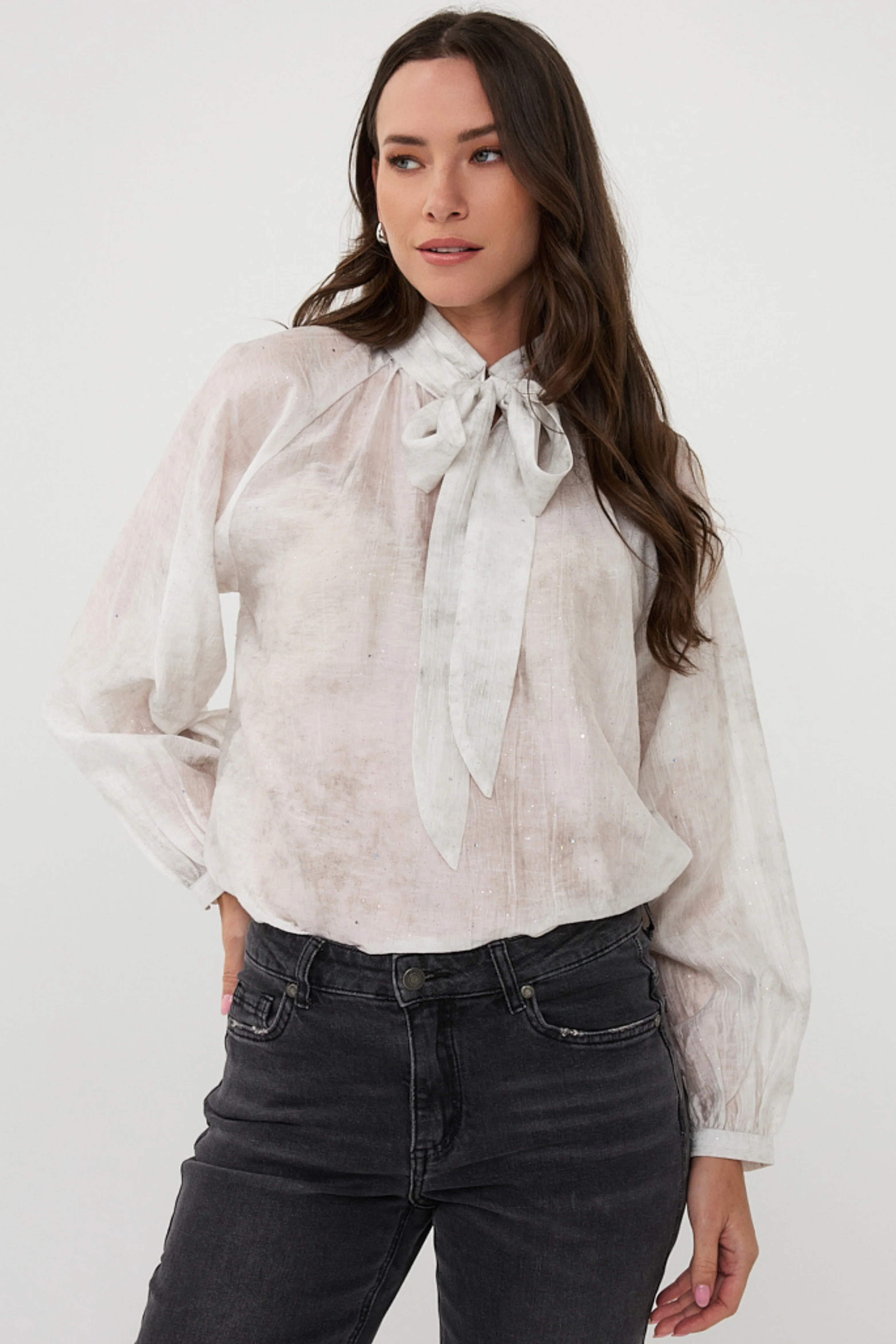 Blouse Raglan Shawl Collar Offwhite F25.14510 - Image 3
