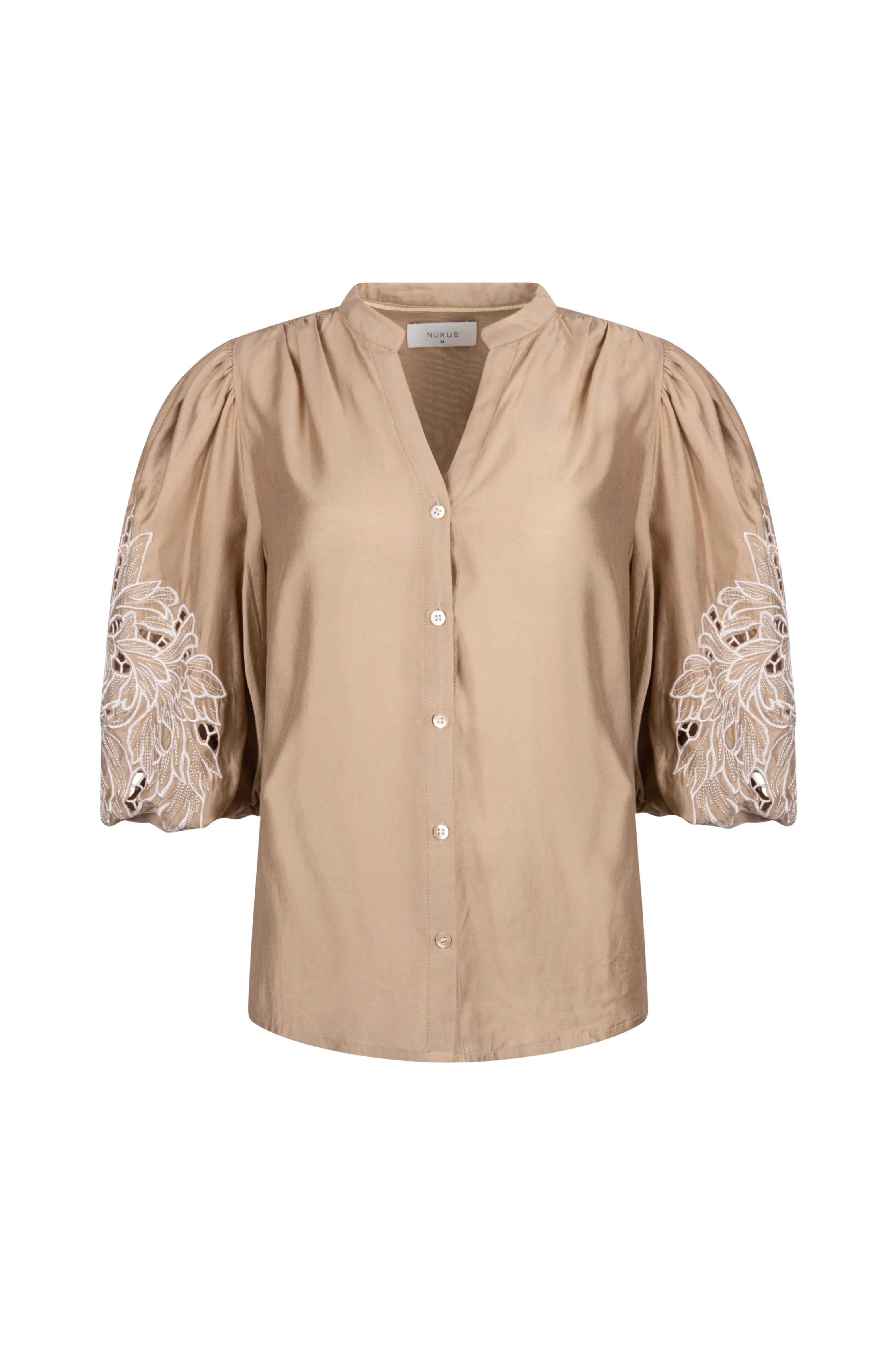 Blouse Rosie Camel Embroidery NKS02157 - Image 3