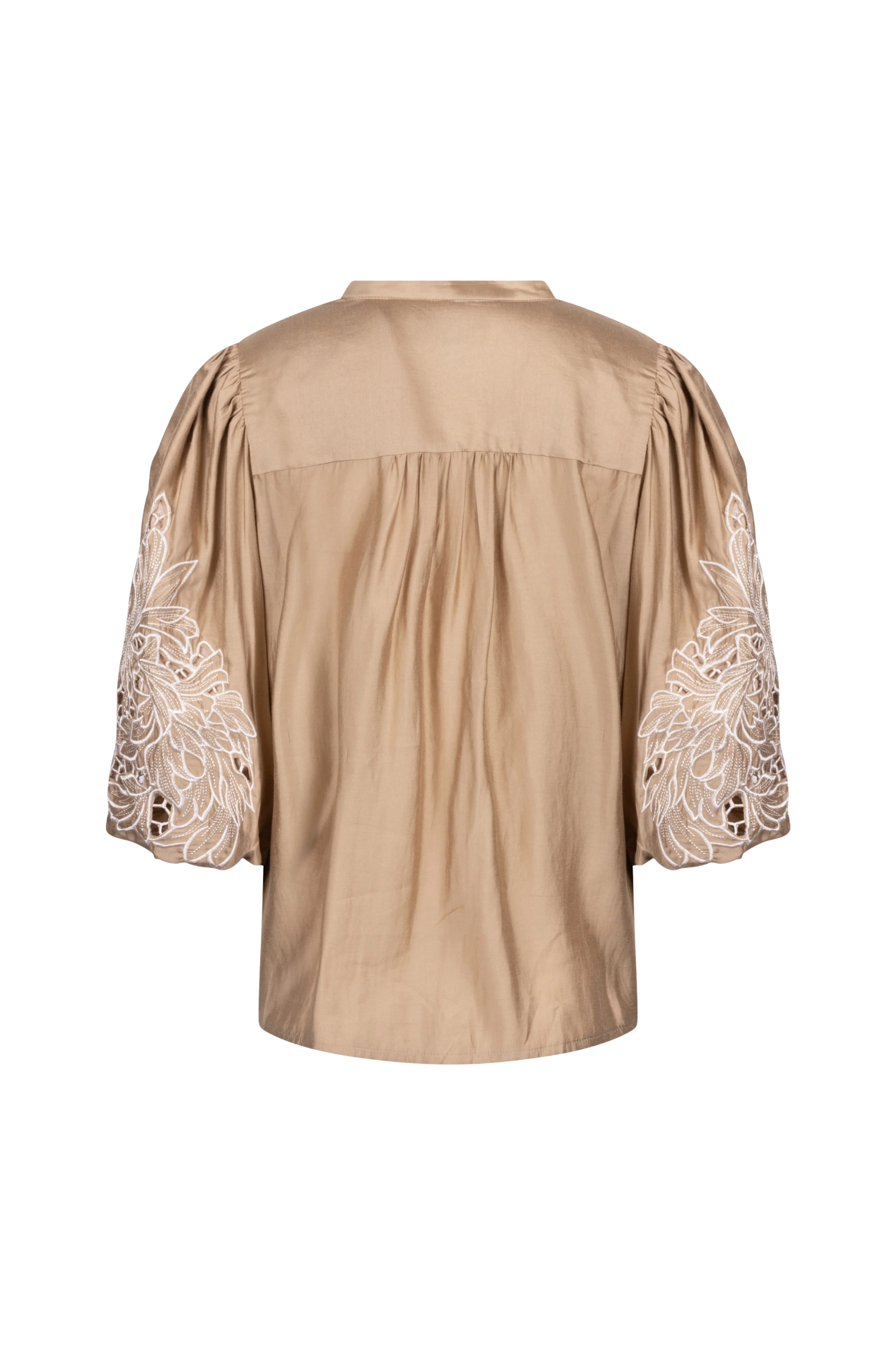 Blouse Rosie Camel Embroidery NKS02157 - Image 4