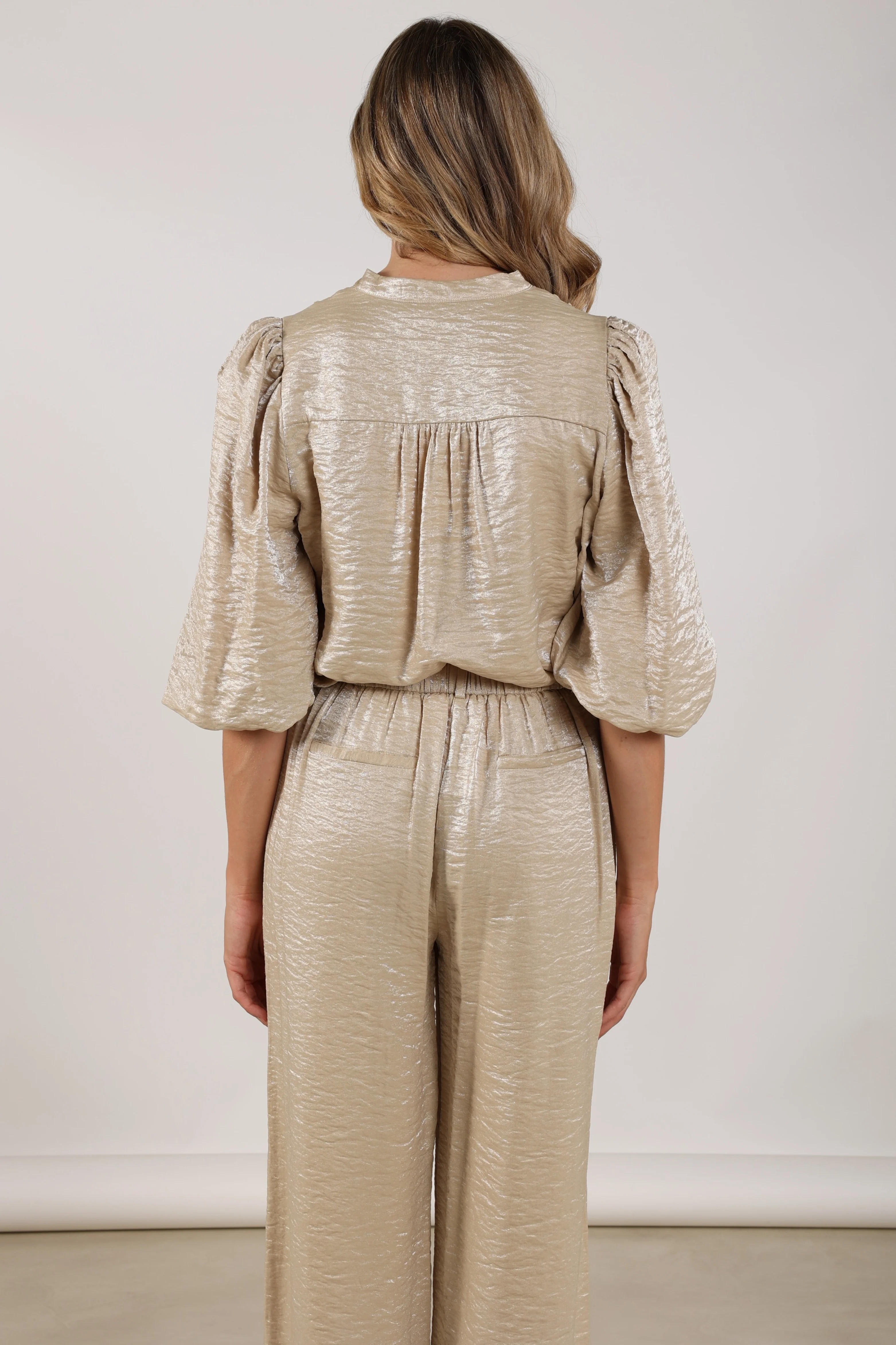 Blouse Rosie Shiny Sand NKS02140 - Image 8