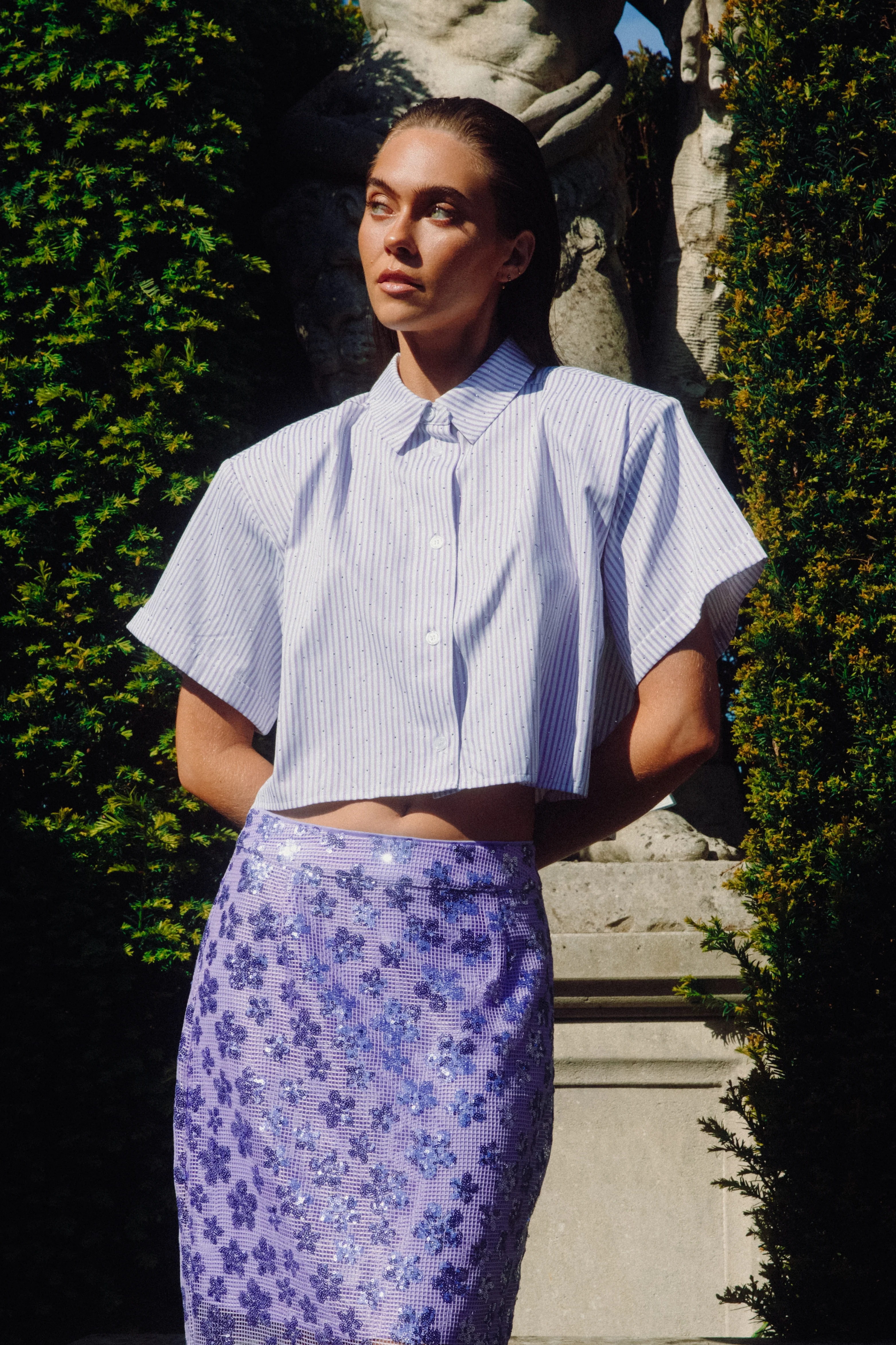 Blouse Steph Striped Cropped Lilac R2506944791 - Image 7