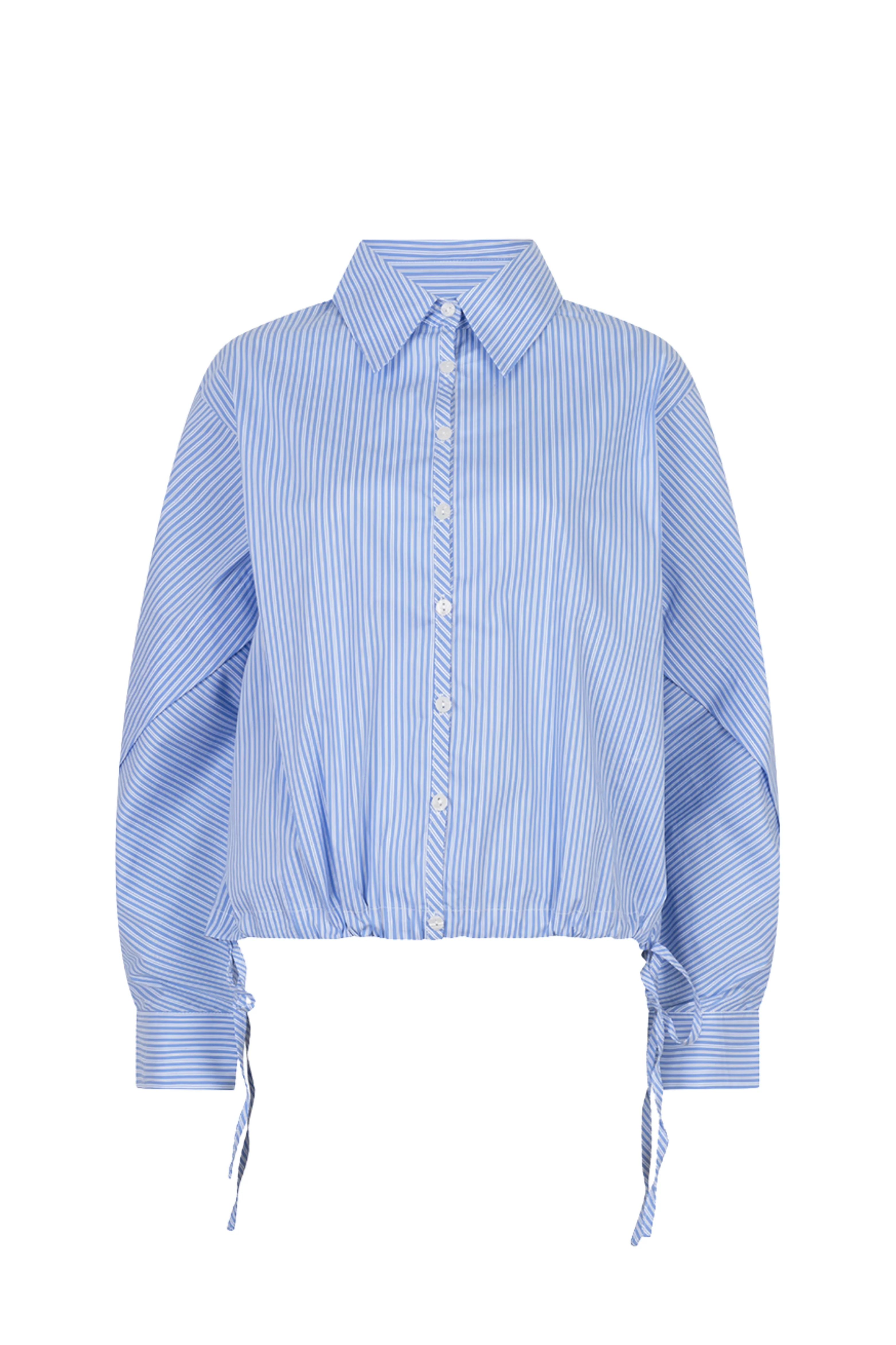 Blouse Striped Cropped Batwing Blue White SP26.28002 - Image 3