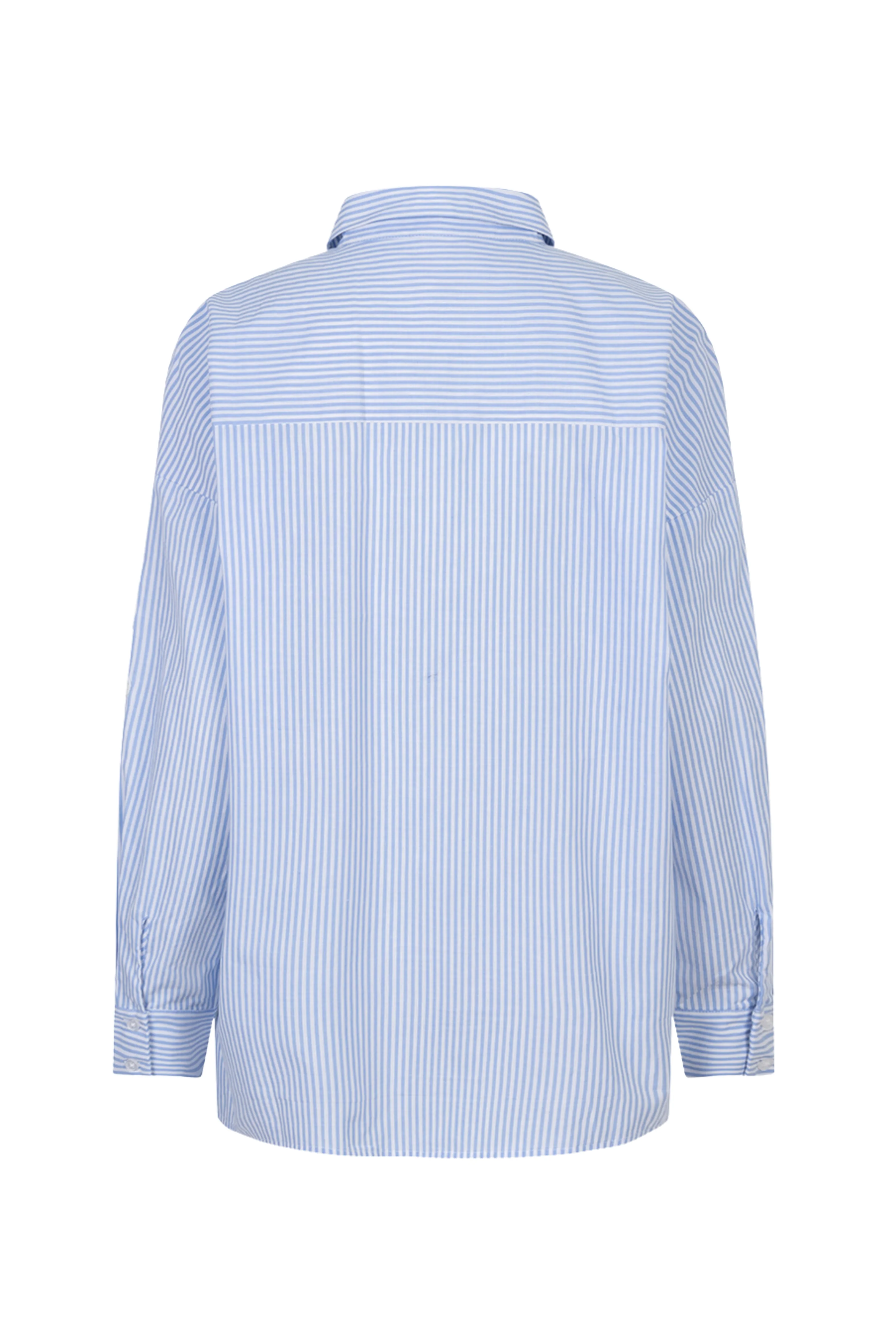 Blouse Striped Flower Patch White Blue SP26.14028 - Image 3